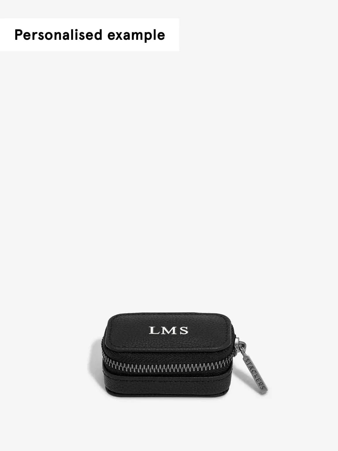 Stackers Reisdoosje met rits voor manchetknopen Zwart - Mystackers