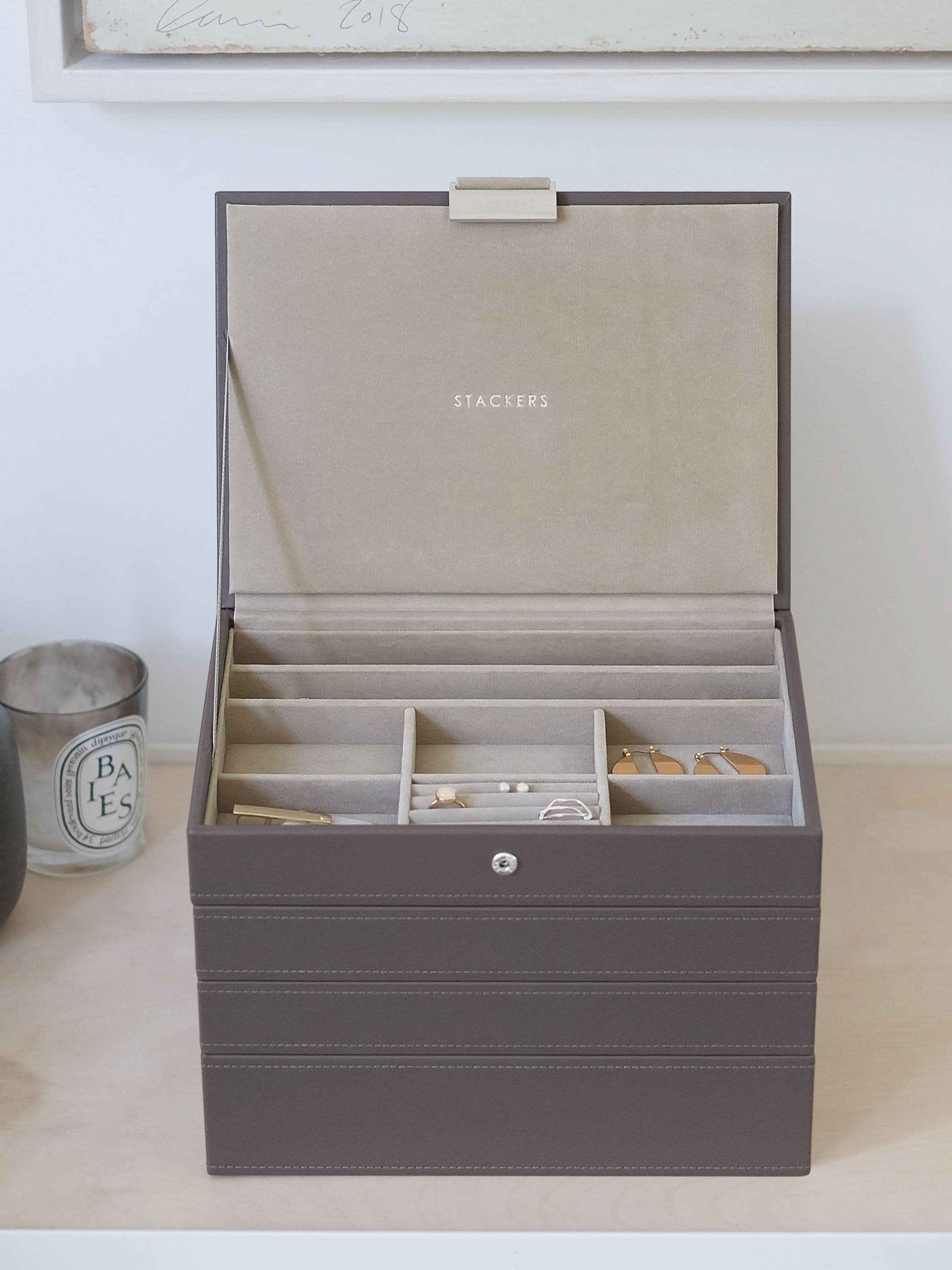Stackers Klassieke Juwelendoos Set van 4 Zachtbruin - Mystackers