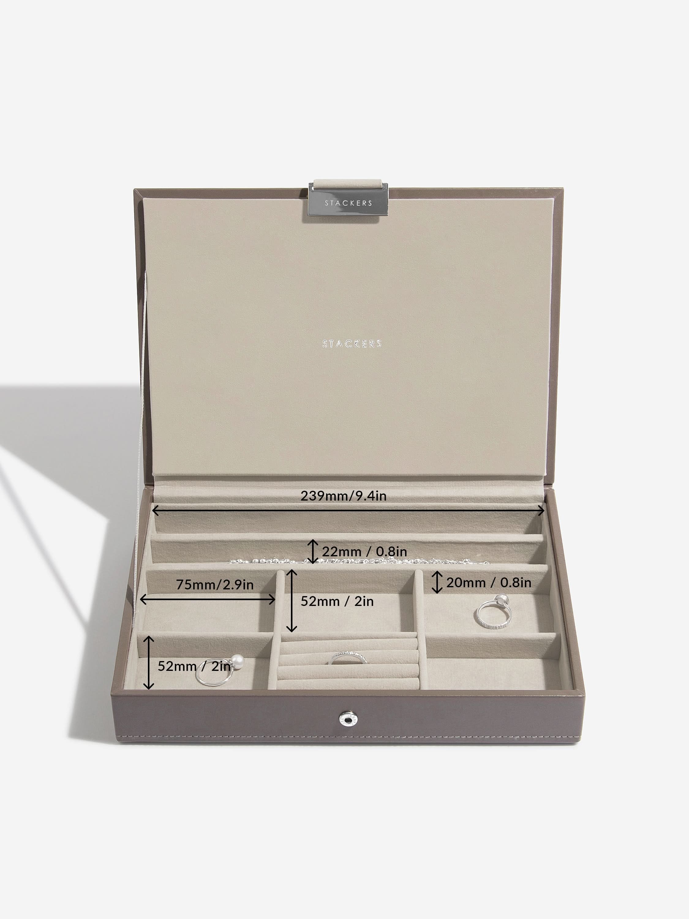 Stackers Klassieke Juwelendoos Set van 3 Zachtbruin - Mystackers
