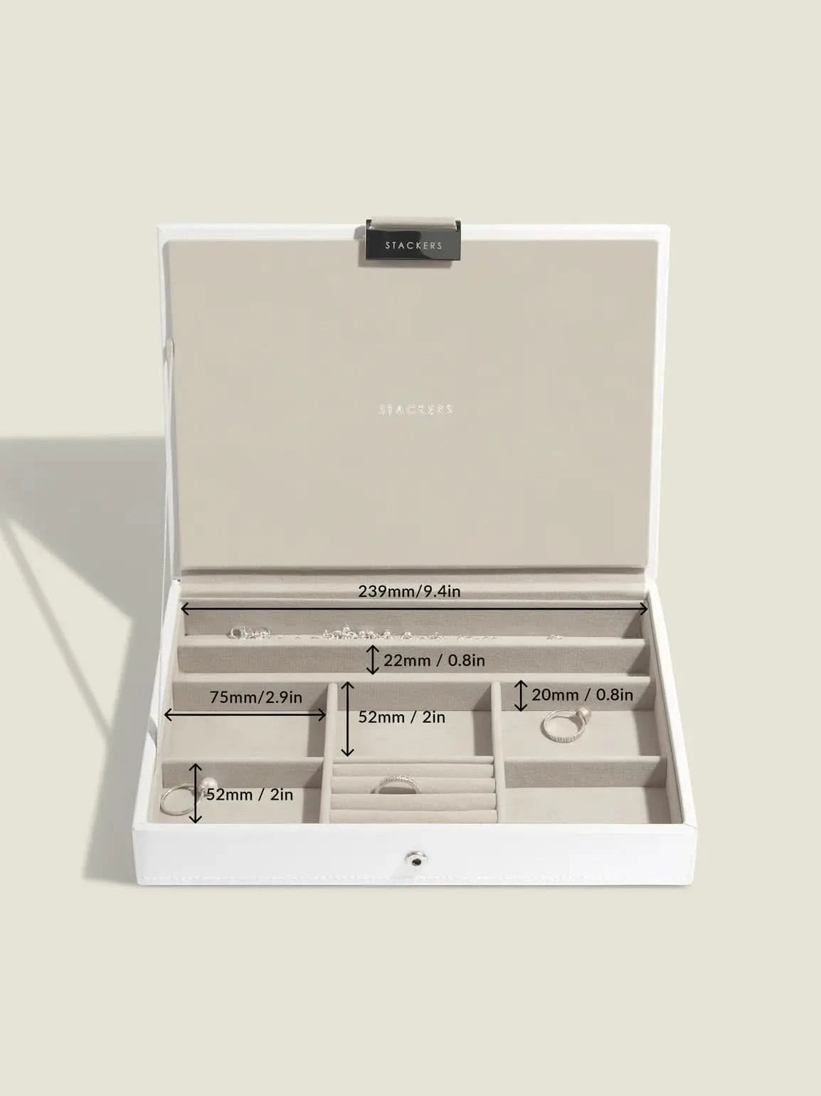 Stackers Deksel voor Klassieke Juwelendoos Wit - Mystackers