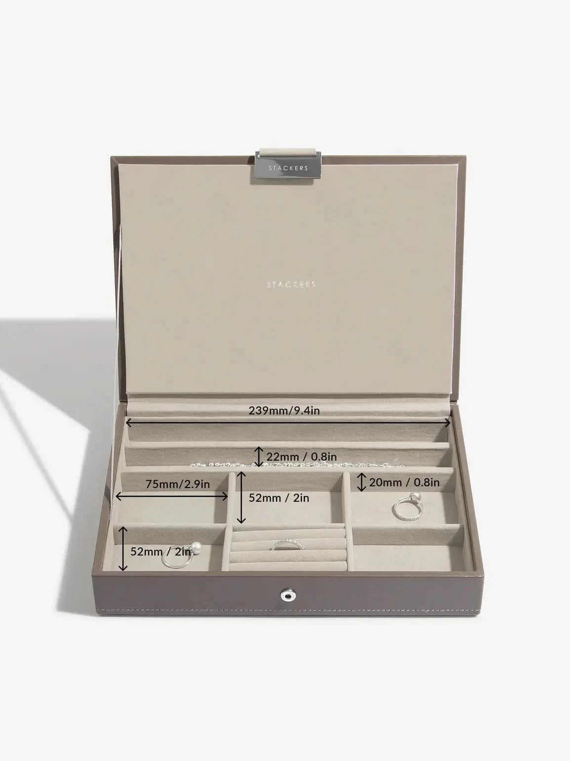 Stackers Deksel voor Klassieke Juwelendoos Zachtbruin - Mystackers