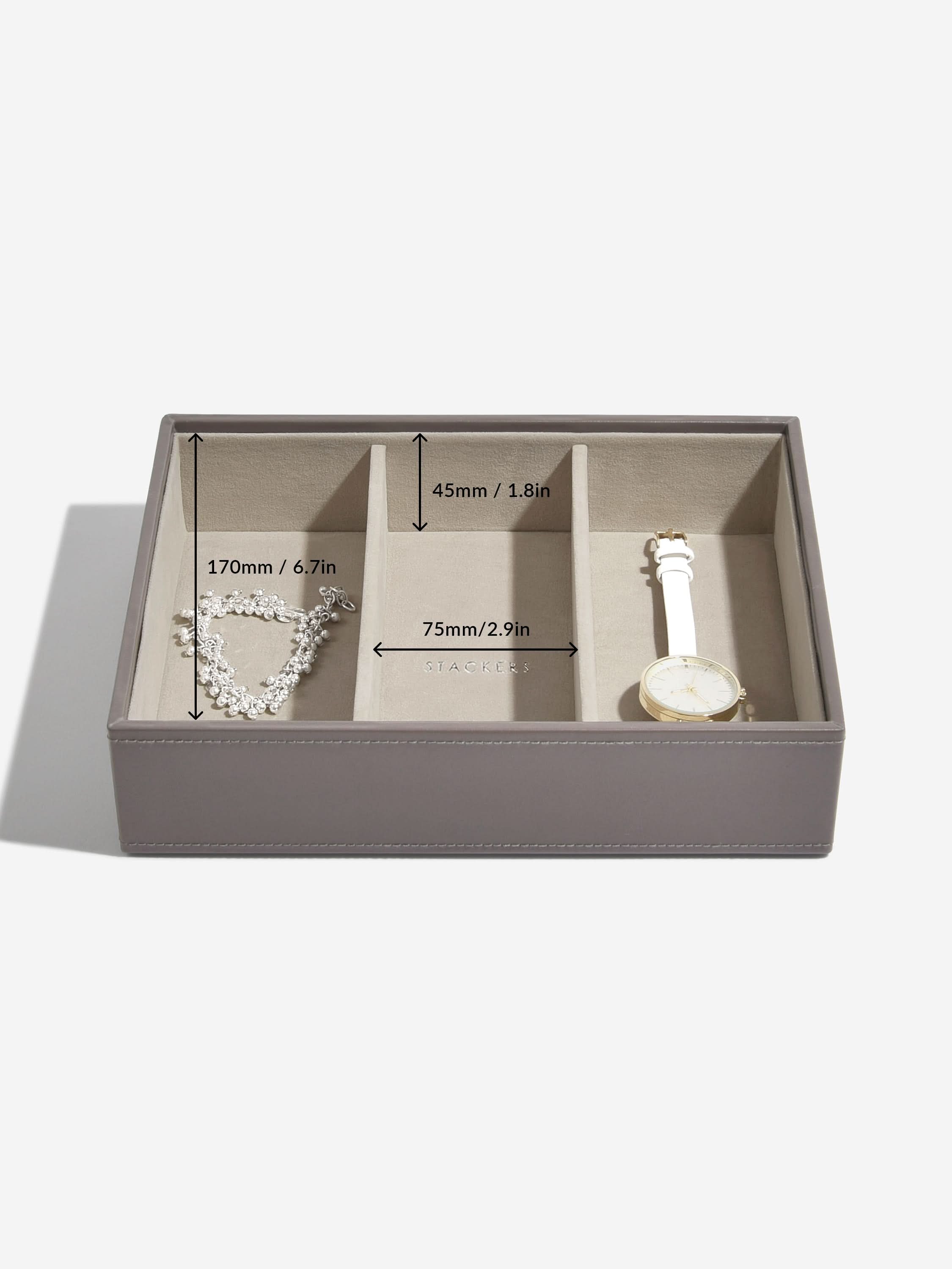 Stackers Horloge & Accessoirelaag voor Klassieke Juwelendoos Zachtbruin - Mystackers