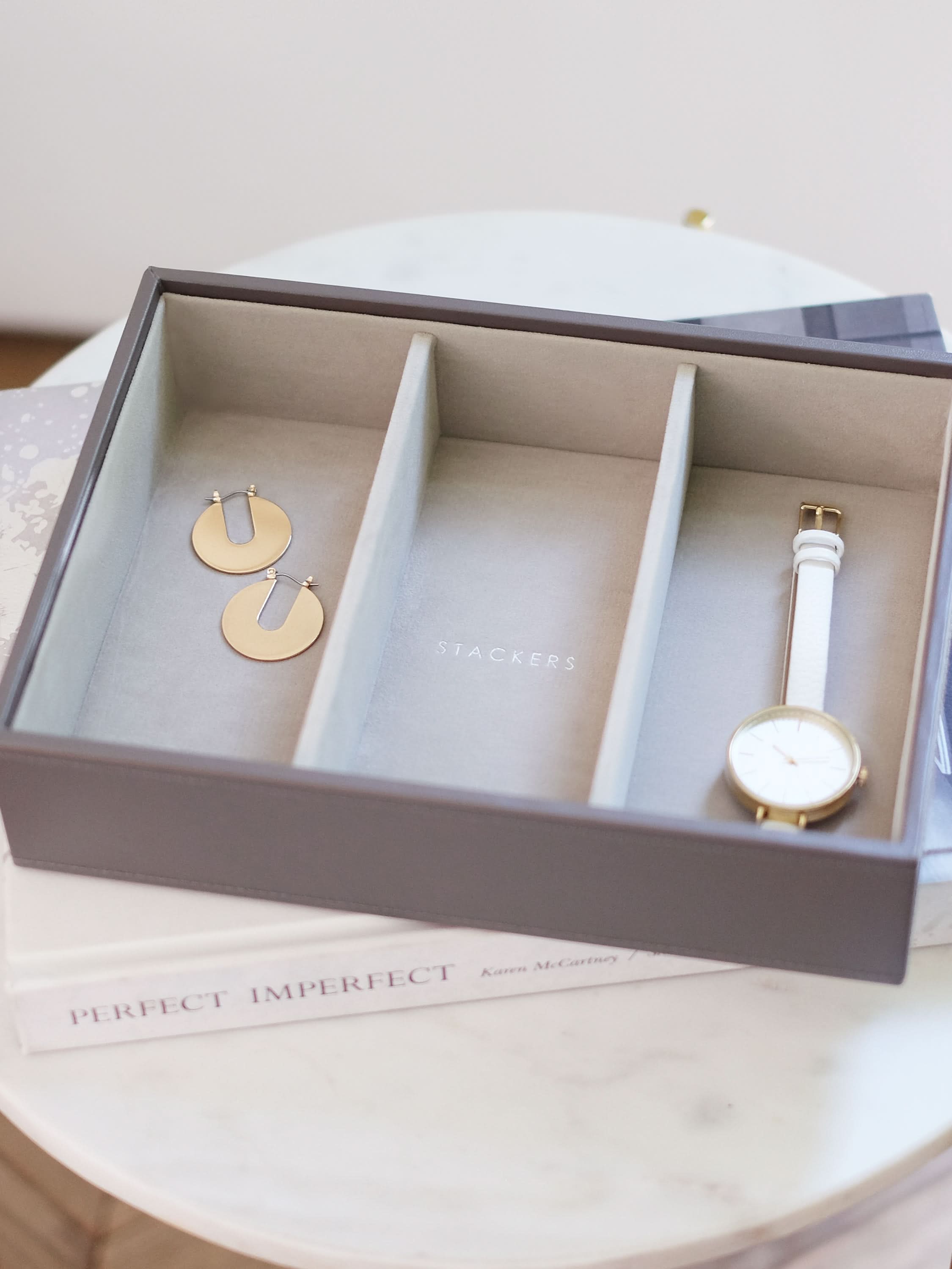 Stackers Horloge & Accessoirelaag voor Klassieke Juwelendoos Zachtbruin - Mystackers