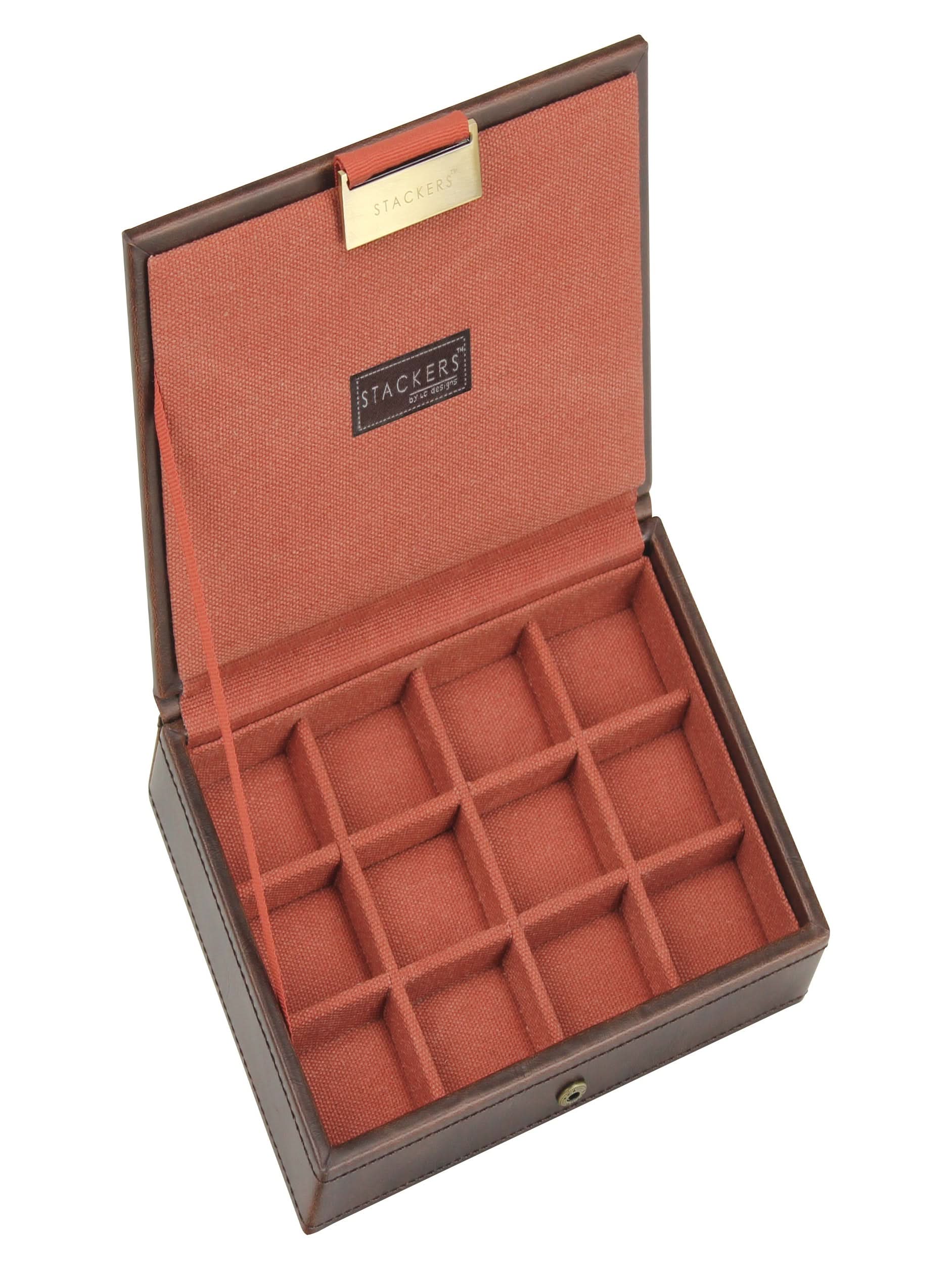 Stackers Mini Manchetknopen Deksel Bruin & Oranje - Mystackers