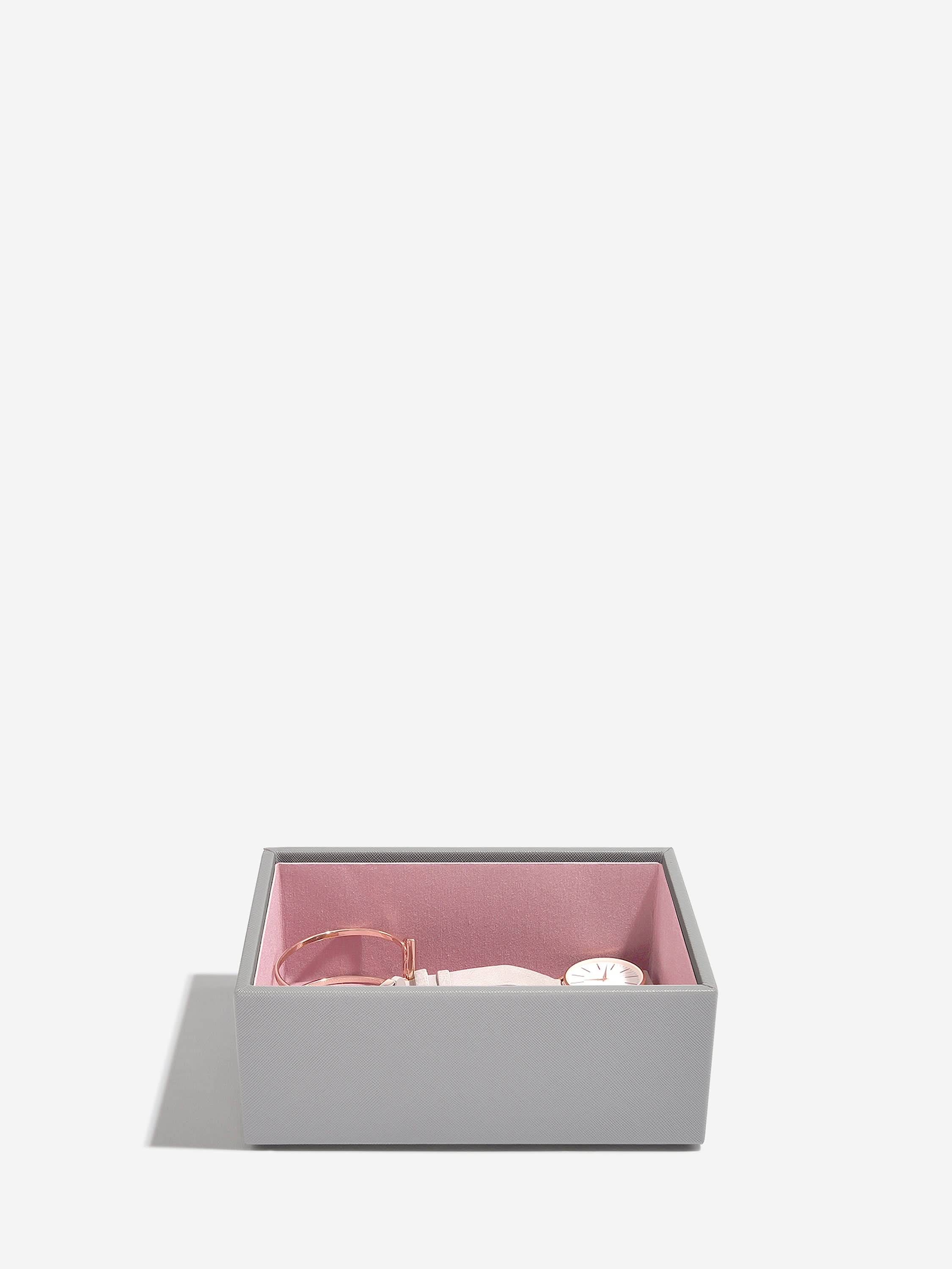 Stackers Mini Horloge & Accessoirelaag Grijs & Roze - Mystackers