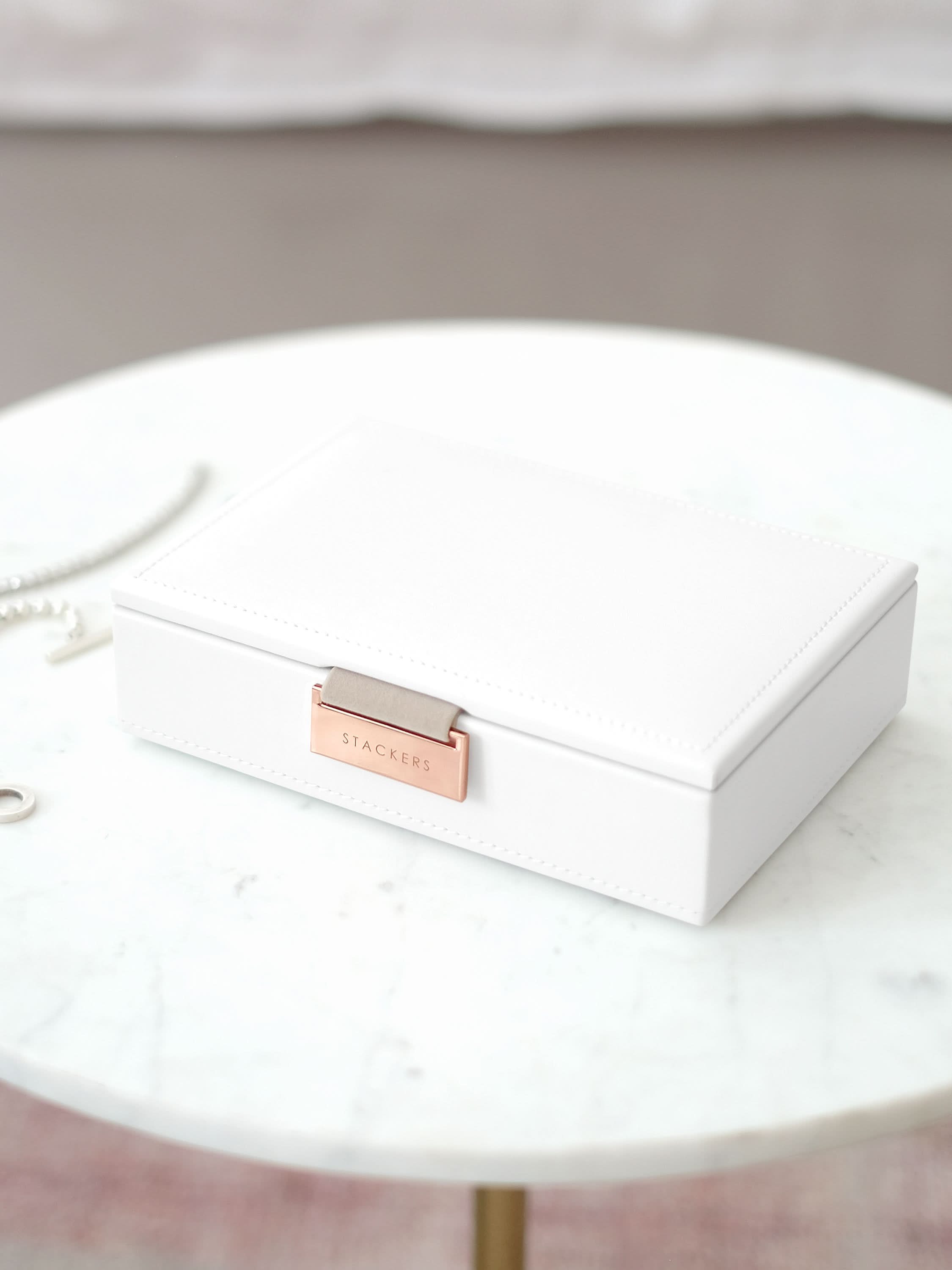 Stackers Deksel voor Mini Juwelendoos Wit & Roze - Mystackers