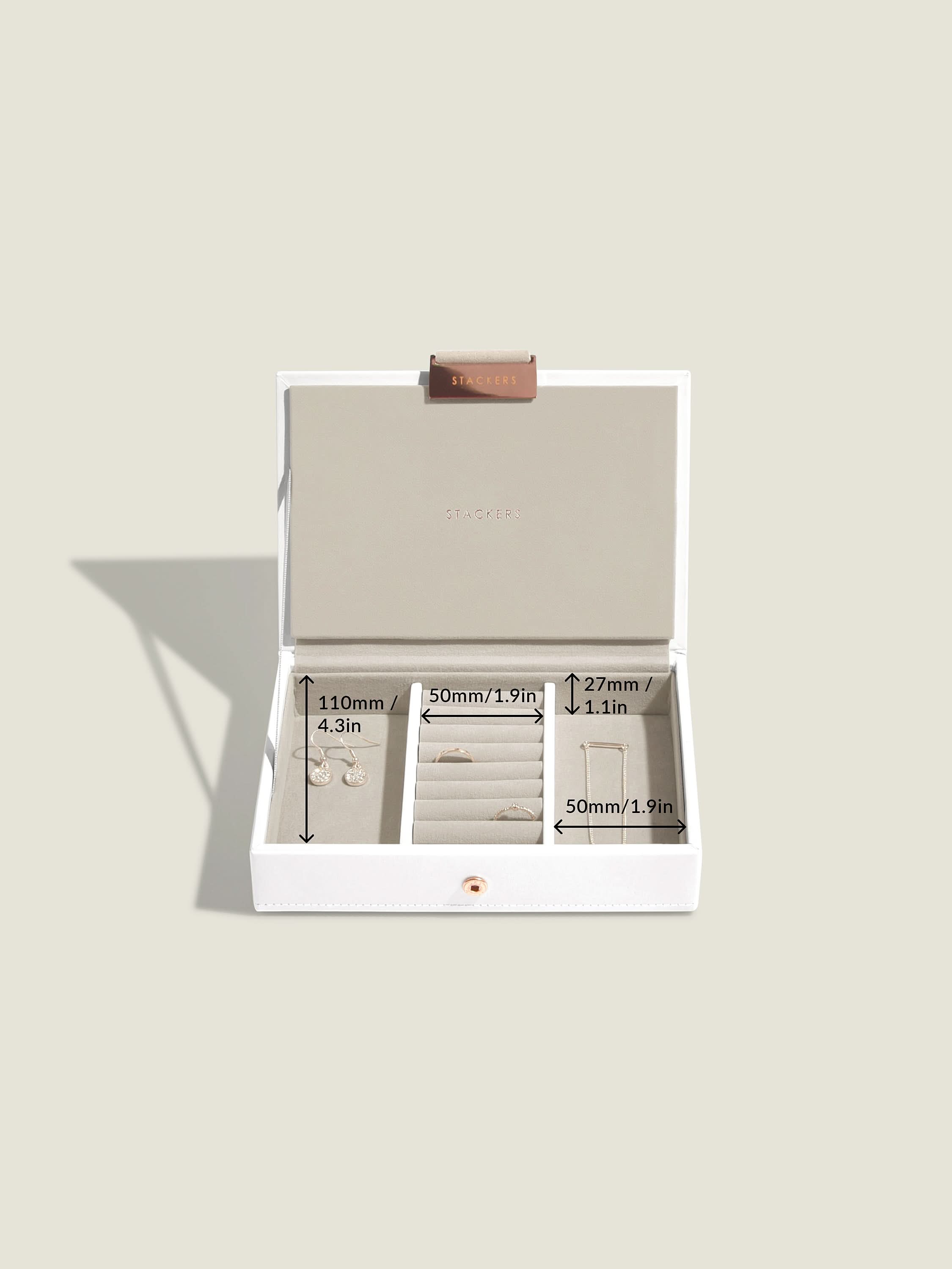 Stackers Deksel voor Mini Juwelendoos Wit & Roze - Mystackers