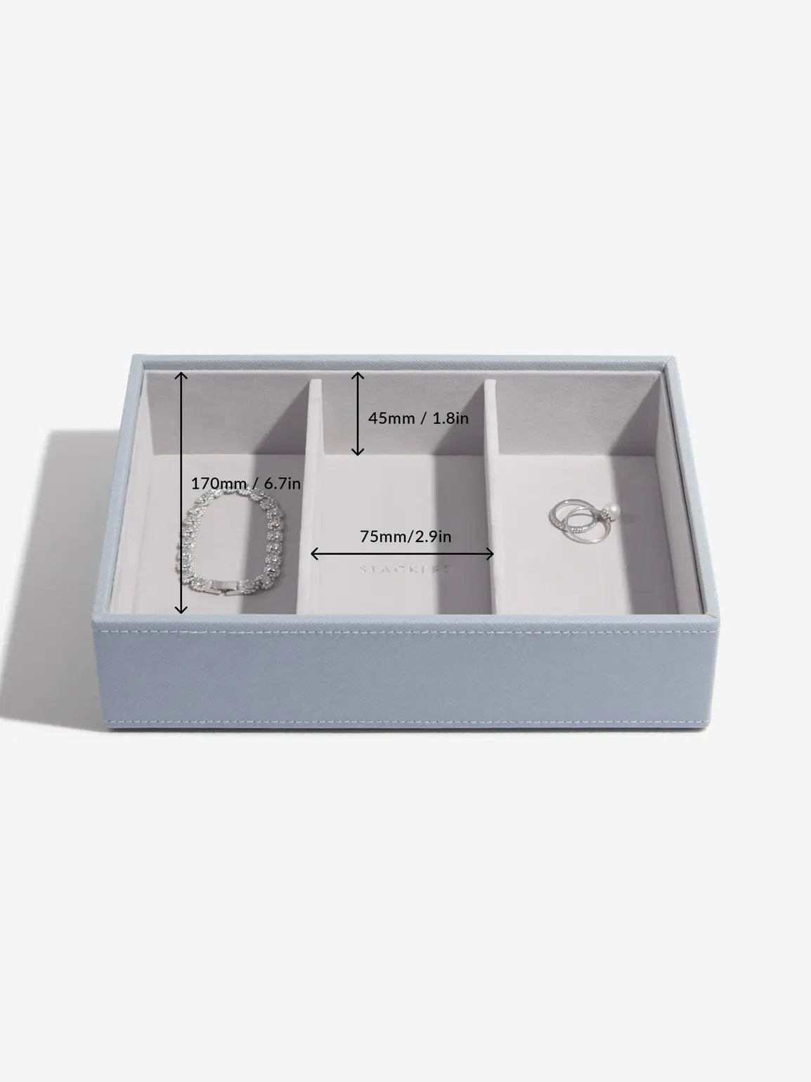 Stackers Horloge & Accessoirelaag voor Klassieke Juwelendoos Blauw - Mystackers