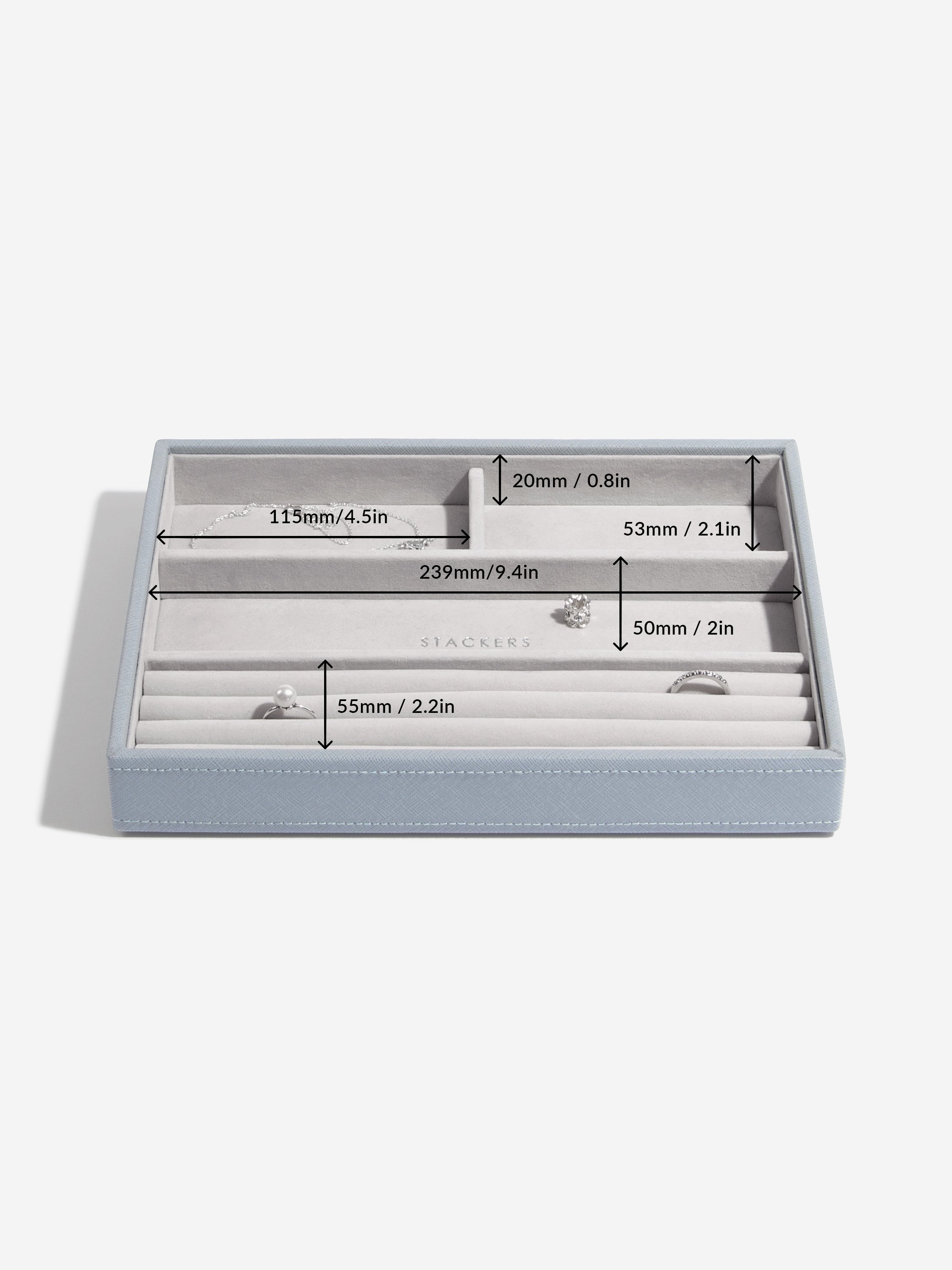Stackers Ring & Bracelet Layer for Classic Jewellery Box Blue