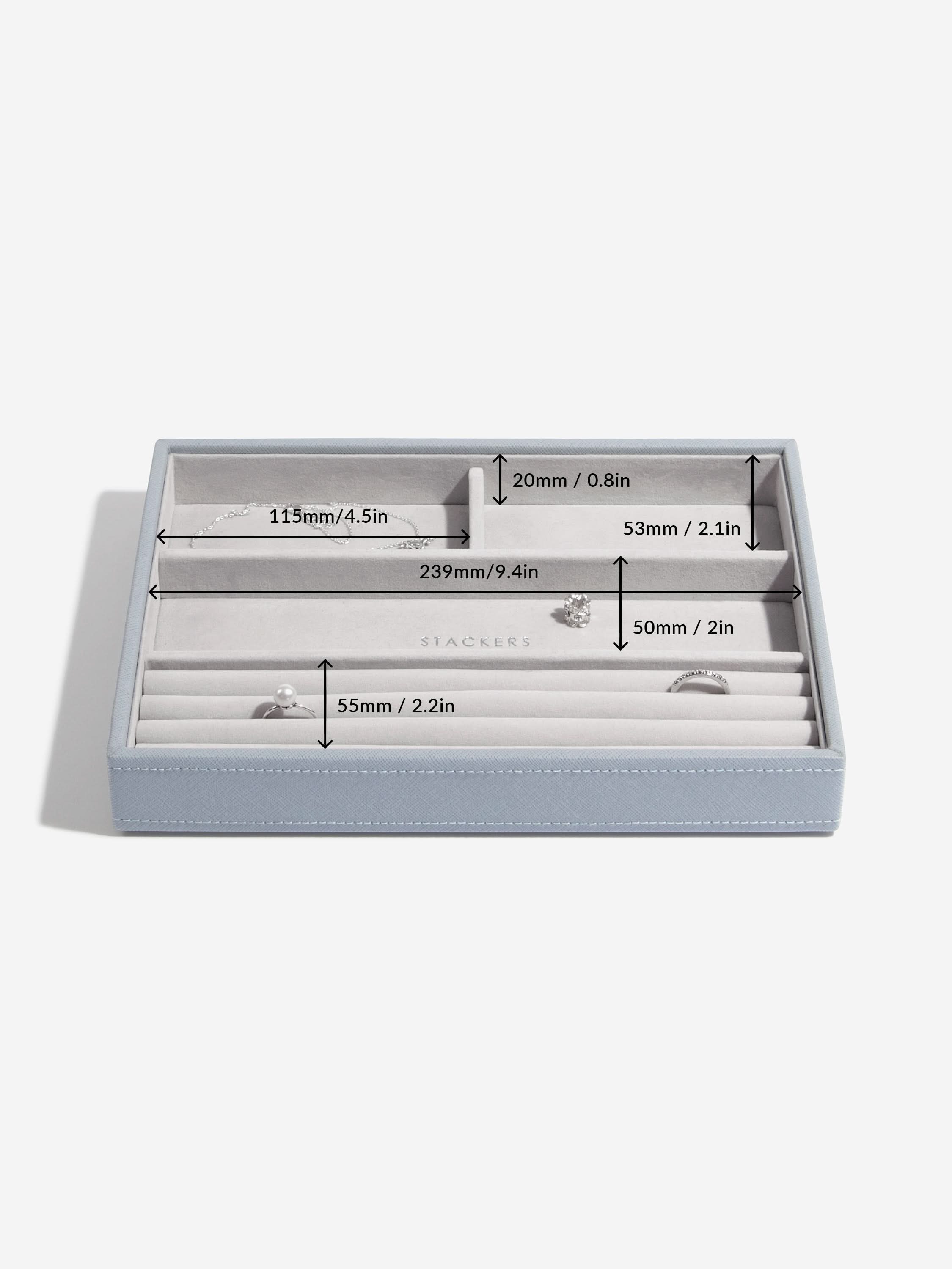 Stackers Ring & Armbandenlaag voor Klassieke Juwelendoos Blauw - Mystackers