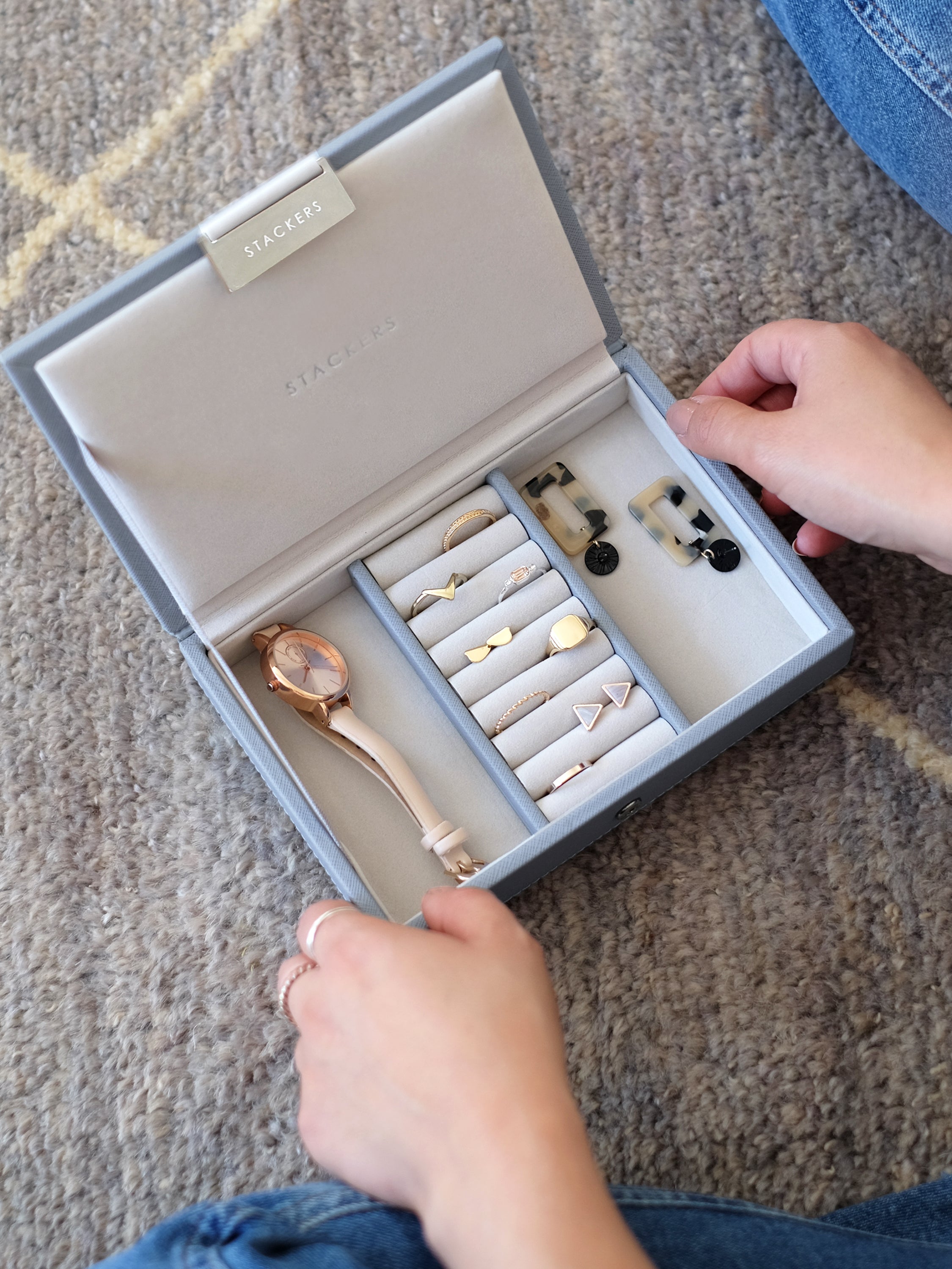 Stackers Couvercle pour Mini Boîte à Bijoux Bleu