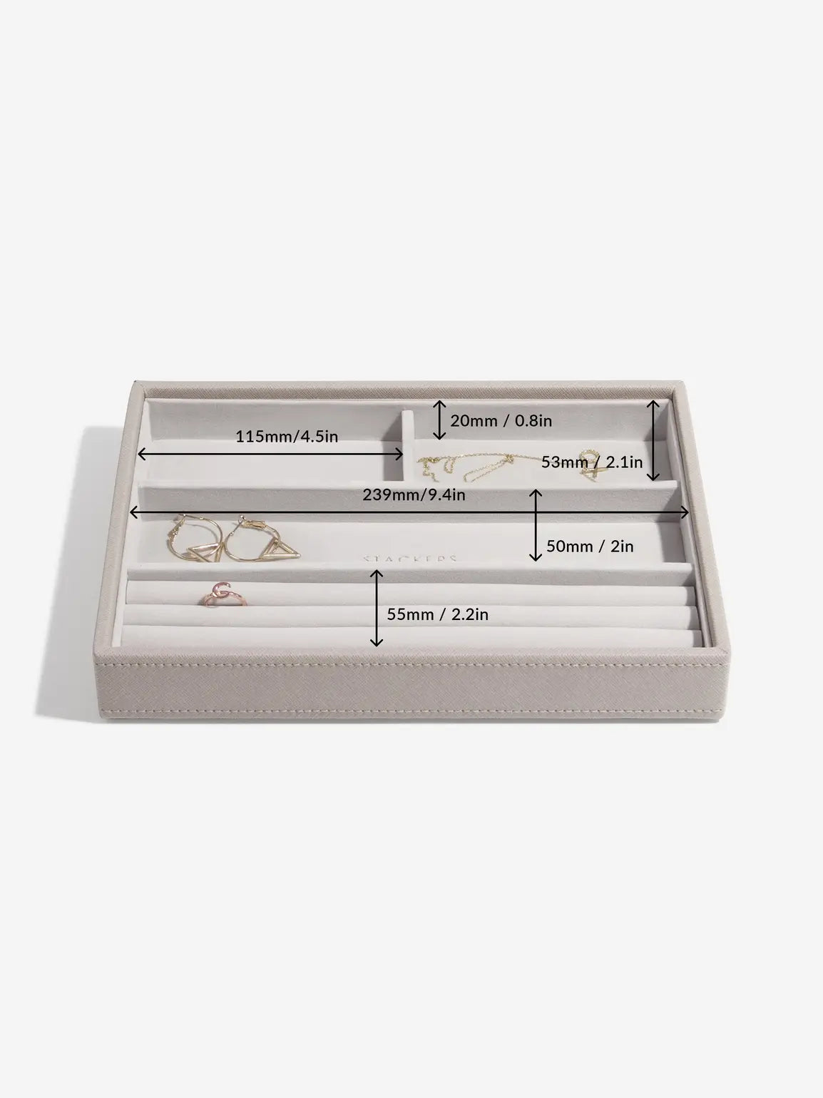 Stackers couche pour bagues & bracelets pour boîte à bijoux classique Taupe