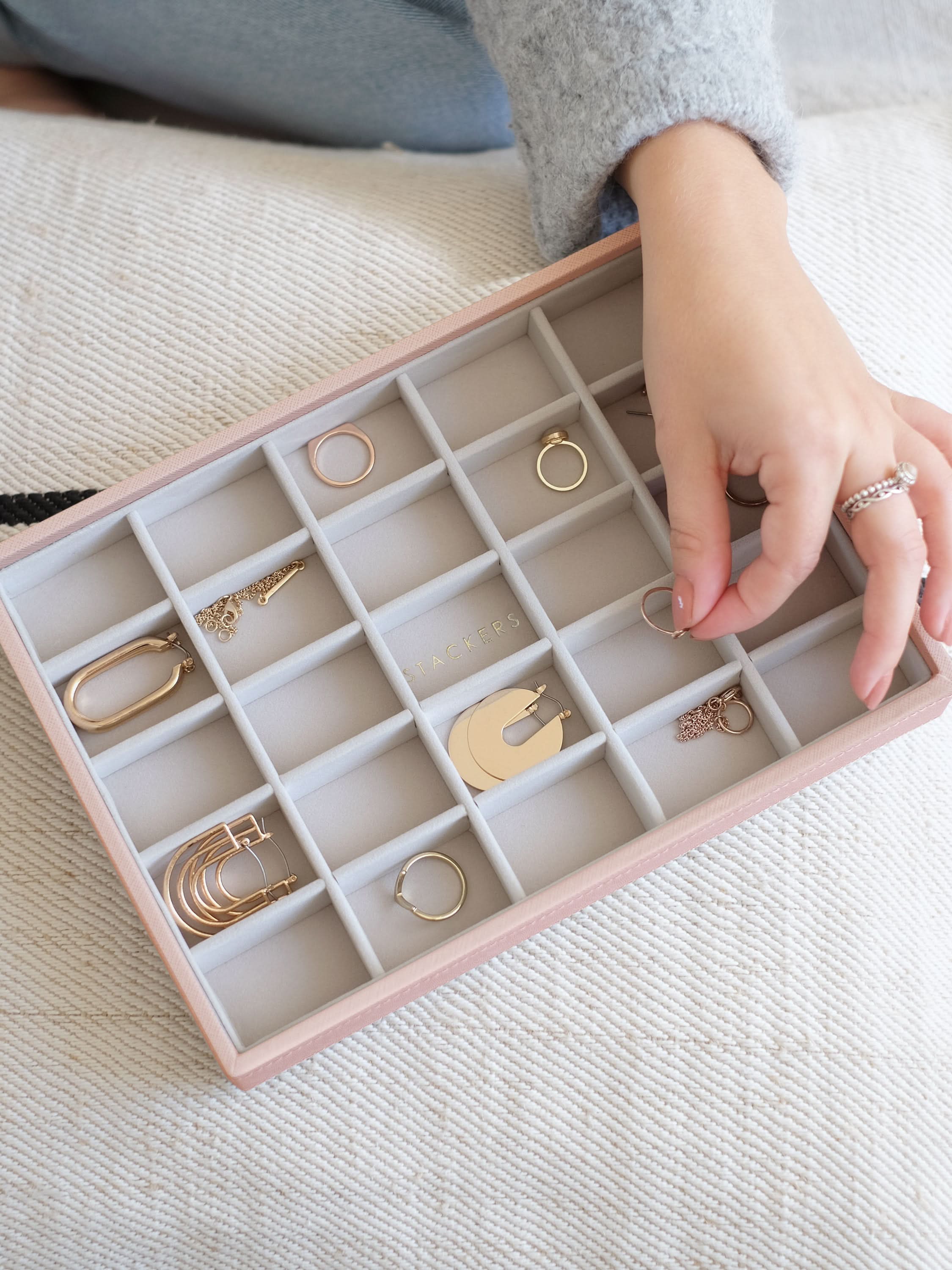 Stackers kleine Sieradenlaag voor Klassieke Juwelendoos Roze - Mystackers