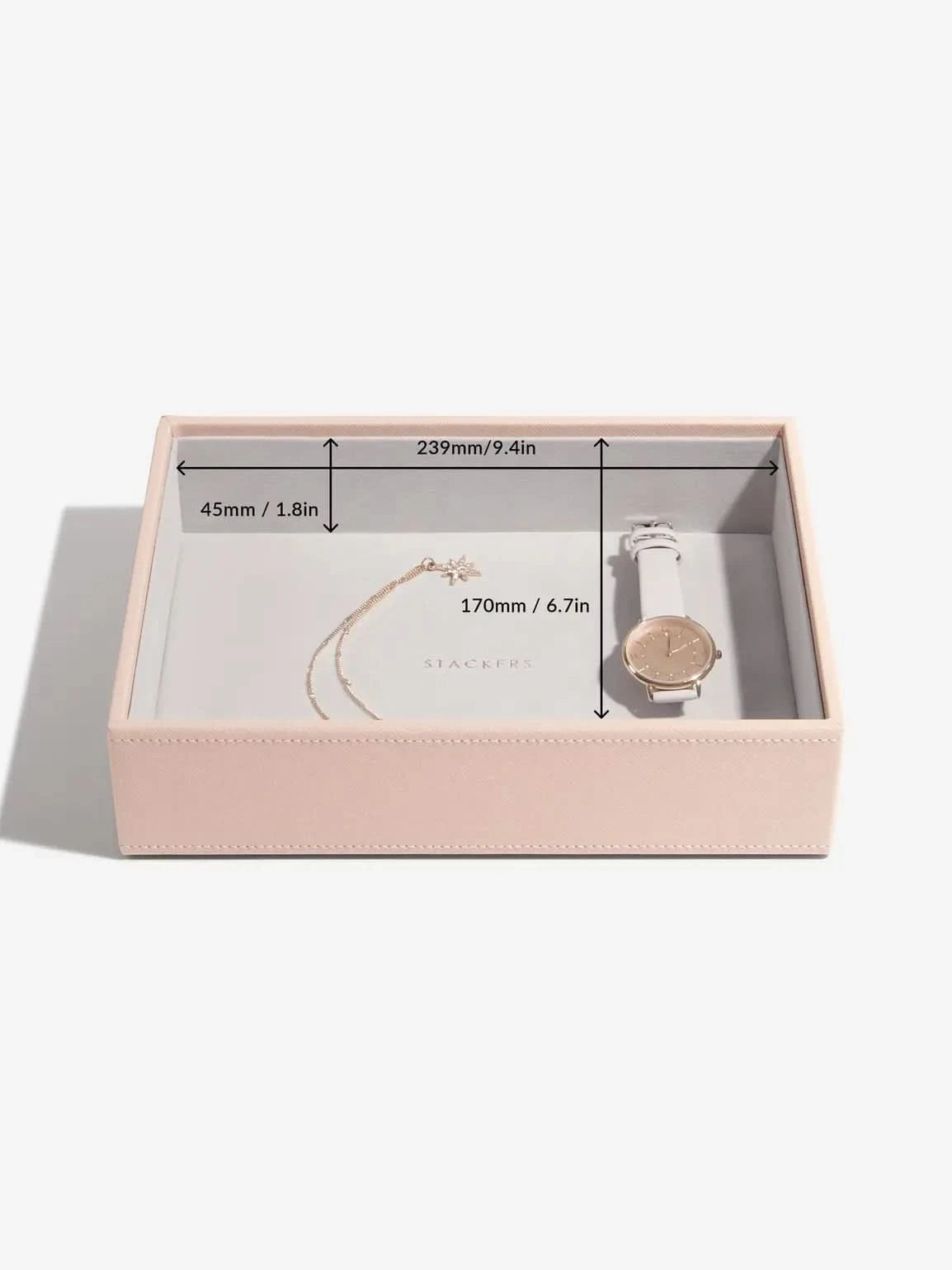 Stackers diepe Sieradenlaag voor Klassieke Juwelendoos Roze - Mystackers