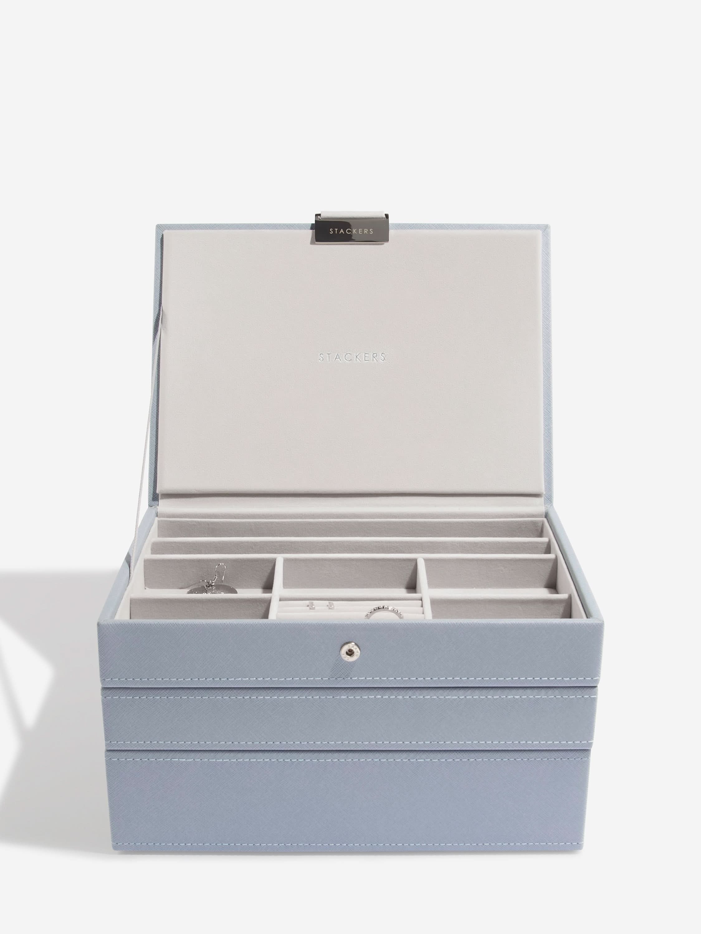 Stackers Klassieke Juwelendoos Set van 3 Blauw - Mystackers