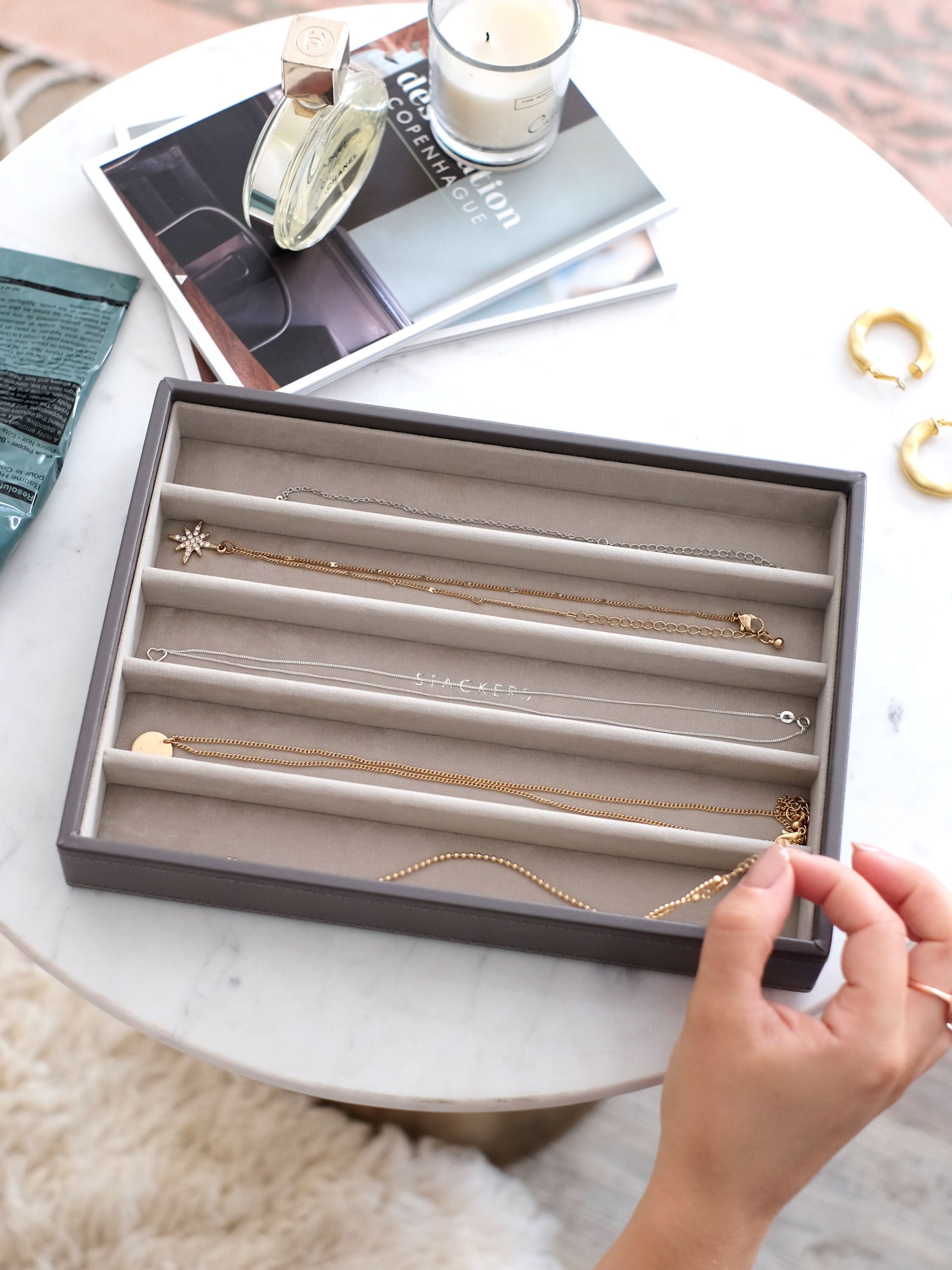 Stackers Halskettingenlaag voor Klassieke Juwelendoos Zachtbruin - Mystackers