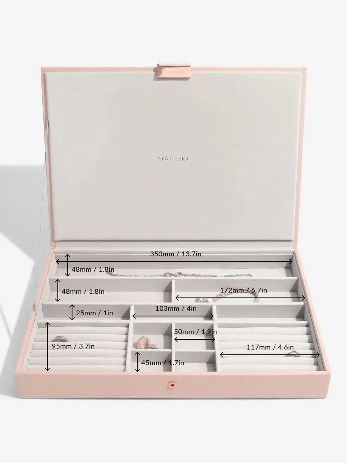 Stackers Deksel voor XL Juwelendoos Roze - Mystackers