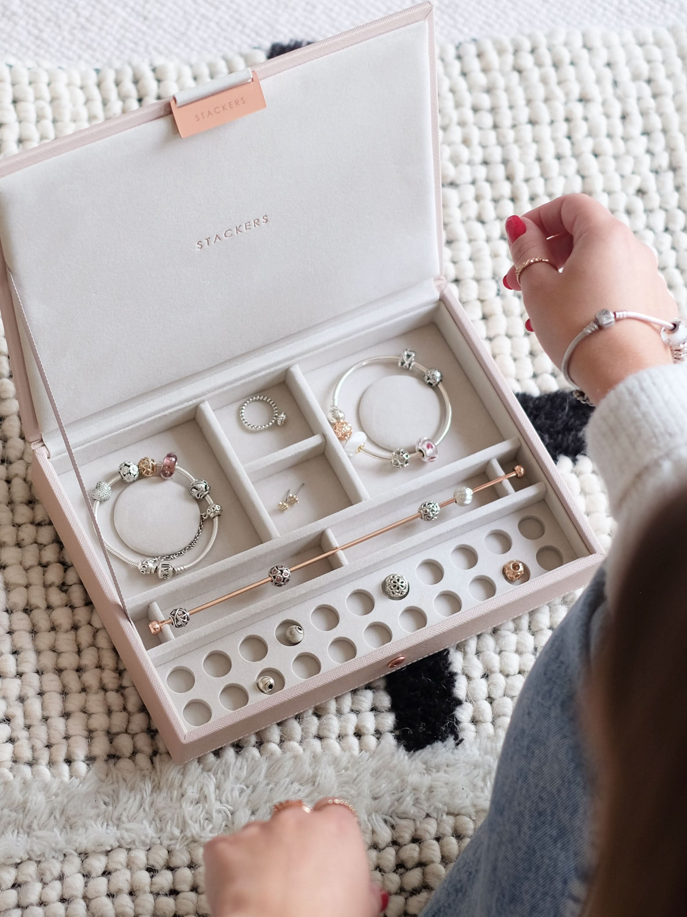 Stackers Charm deksel voor Klassieke Juwelendoos Roze - Mystackers