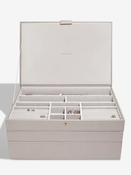 Stackers XL Juwelendoos set van 3 Taupe - Mystackers