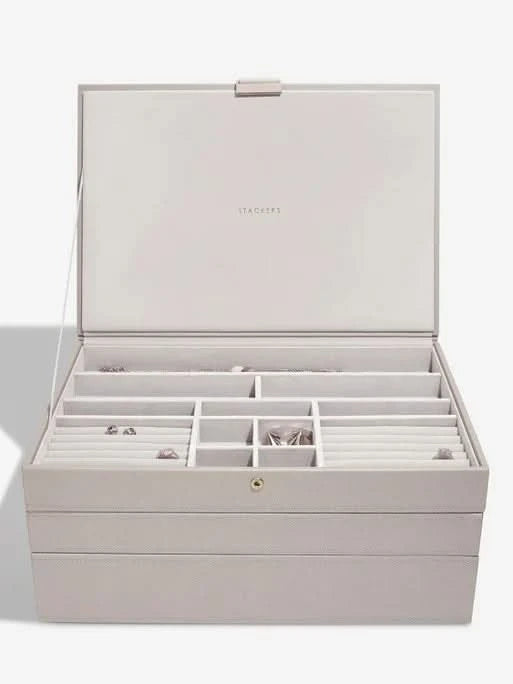 Stackers XL Juwelendoos set van 3 Taupe - Mystackers