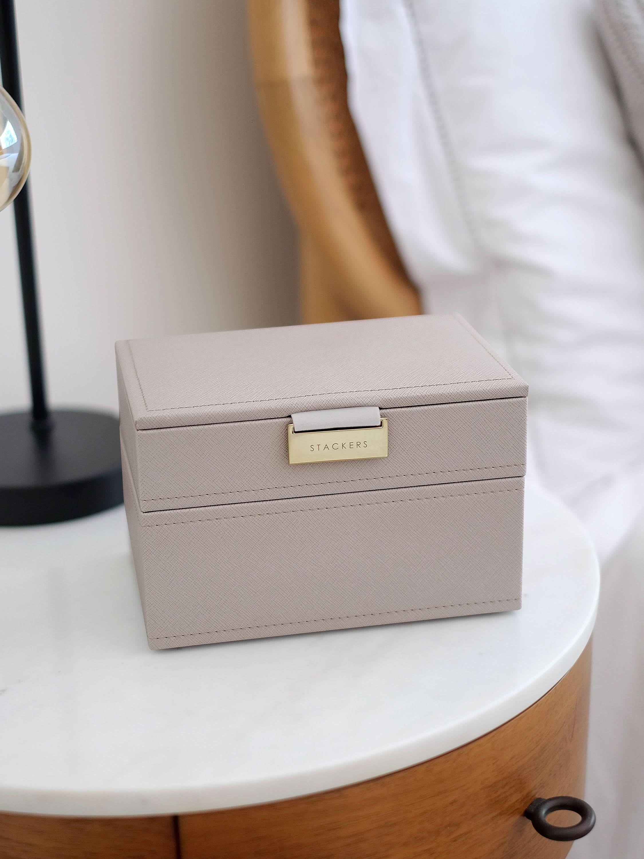 Stackers Mini Juwelendoos Set van 2 Taupe - Mystackers