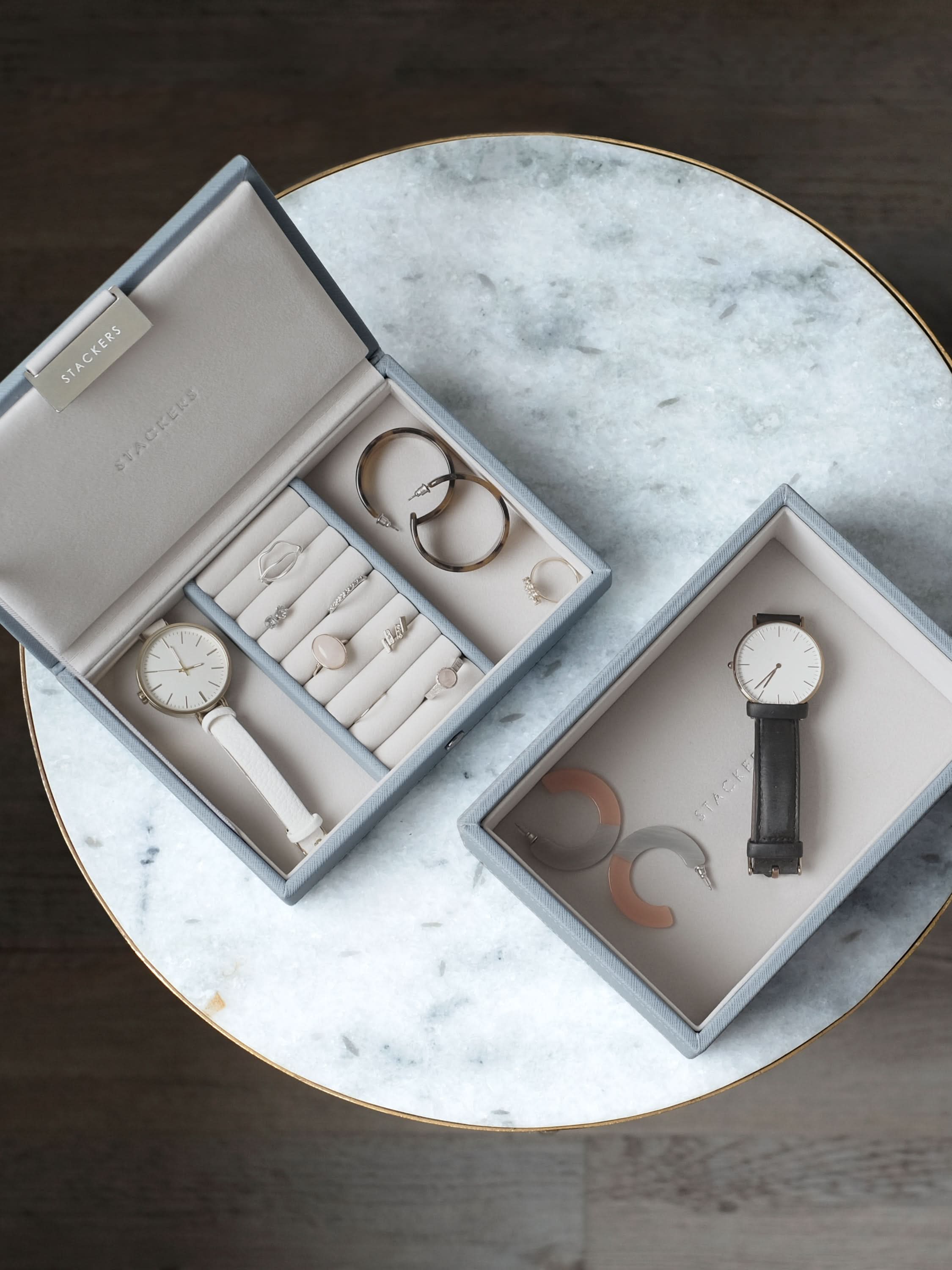 Stackers Mini Juwelendoos Set van 2 Blauw - Mystackers