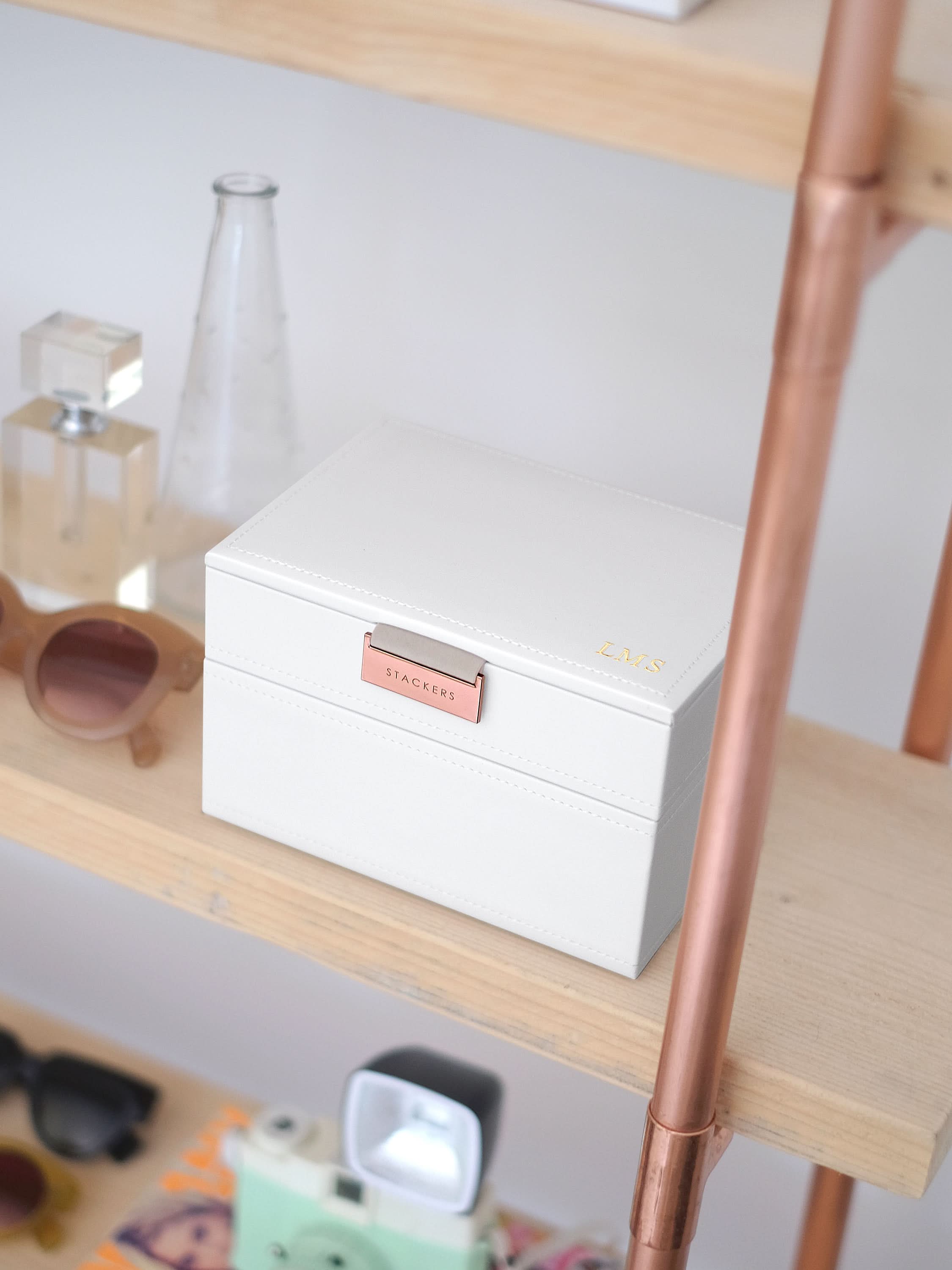 Stackers Mini Juwelendoos Set van 2 Wit & Roze - Mystackers