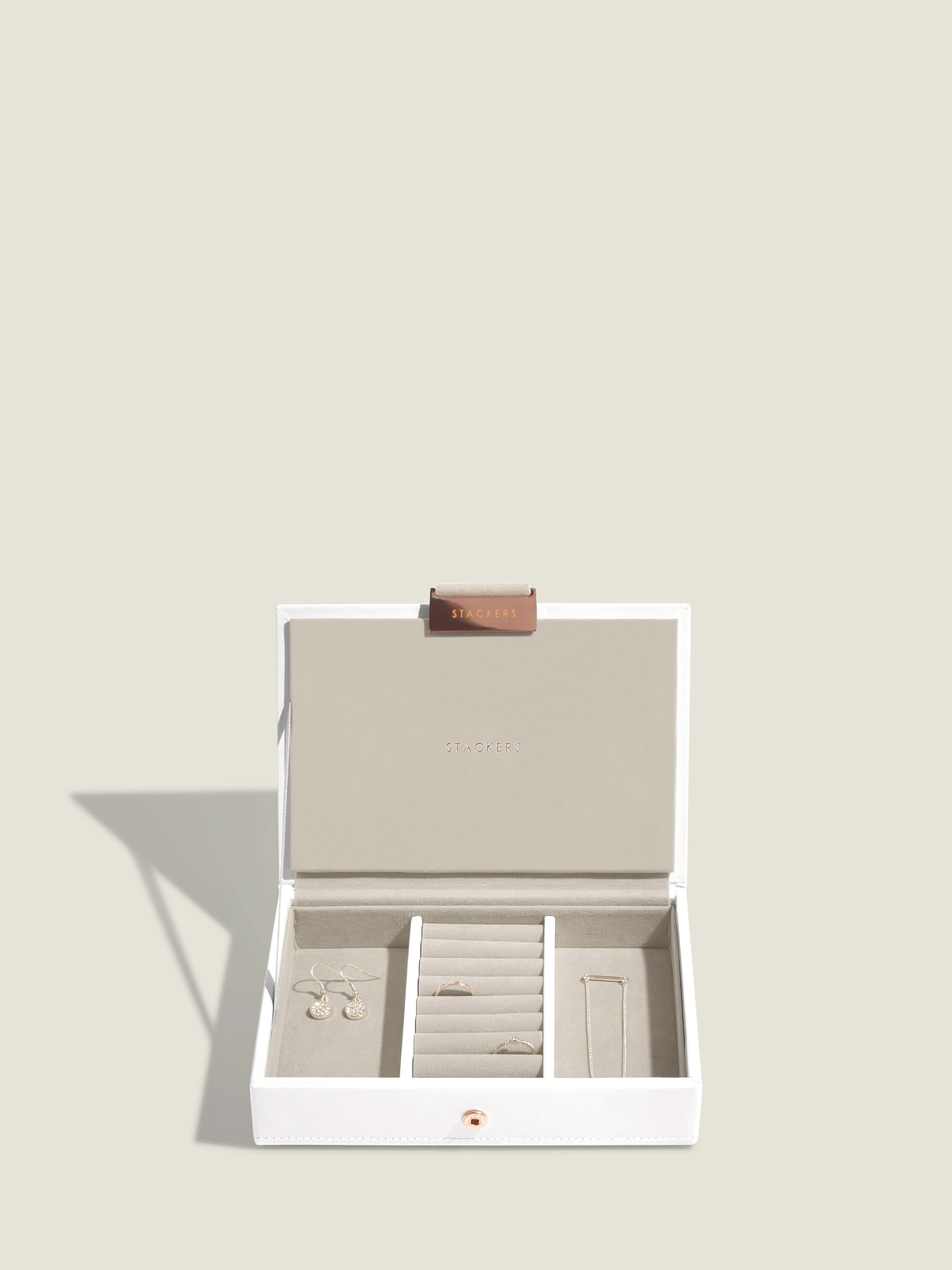 Stackers Mini Juwelendoos Set van 2 Wit & Roze - Mystackers