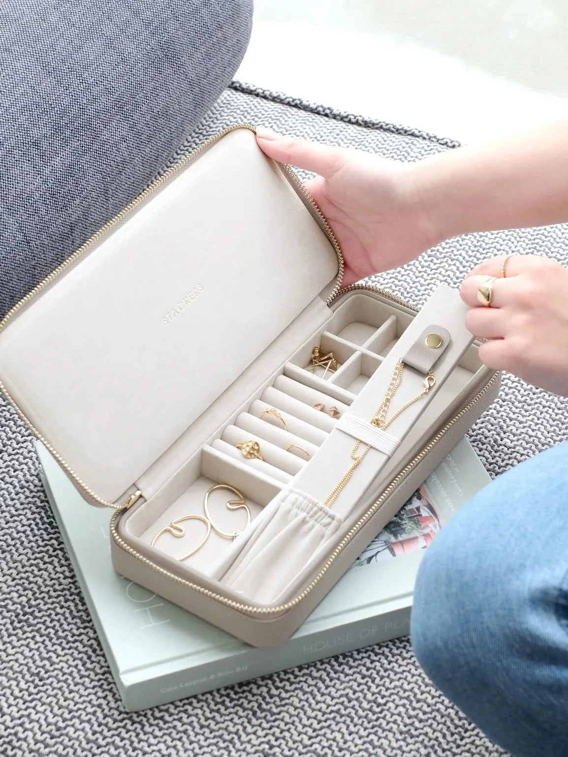 Stackers Langwerpige Reissieradendoos Taupe - Mystackers