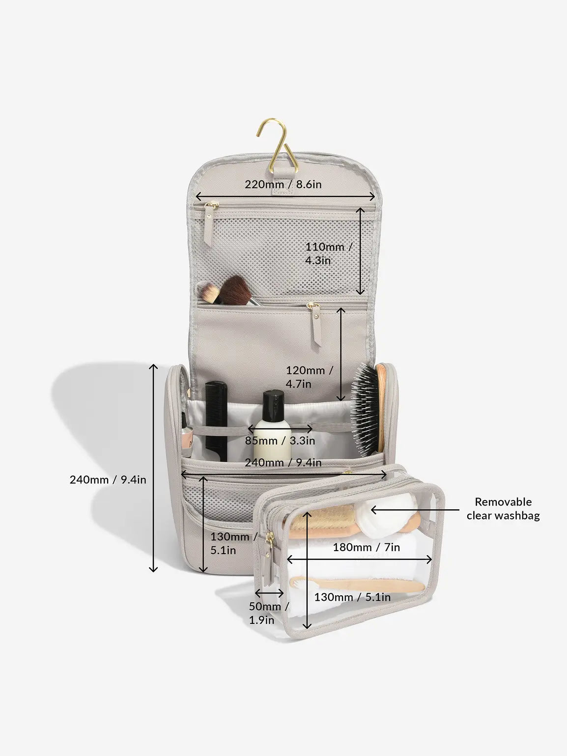 Stackers hangende Toilettas Taupe - Mystackers