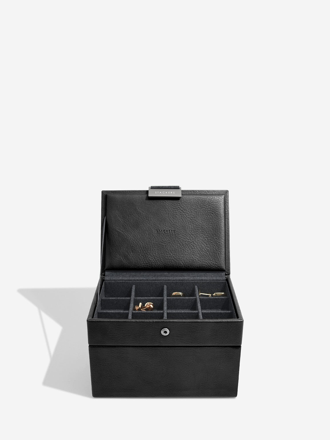 Stackers Mini Set van 2 - Horloge- & Manchetknopendoosje Zwart - Mystackers