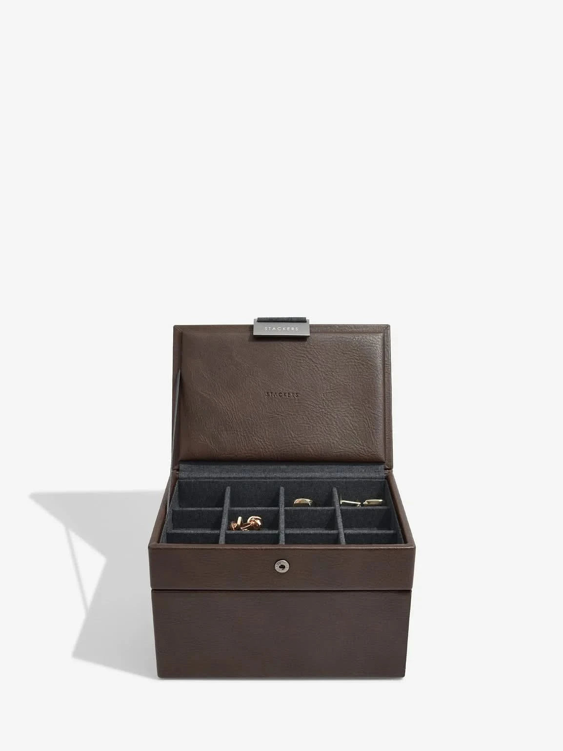 Stackers Mini Set van 2 - Horloge- & Manchetknopendoosje Bruin - Mystackers