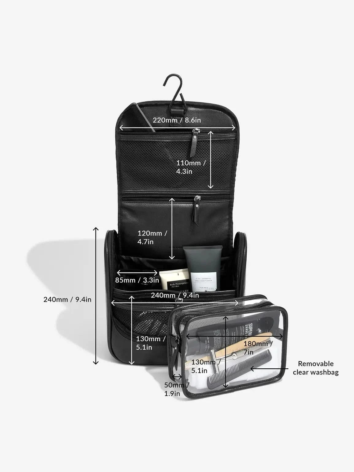 Stackers hangende Toilettas Zwart - Mystackers