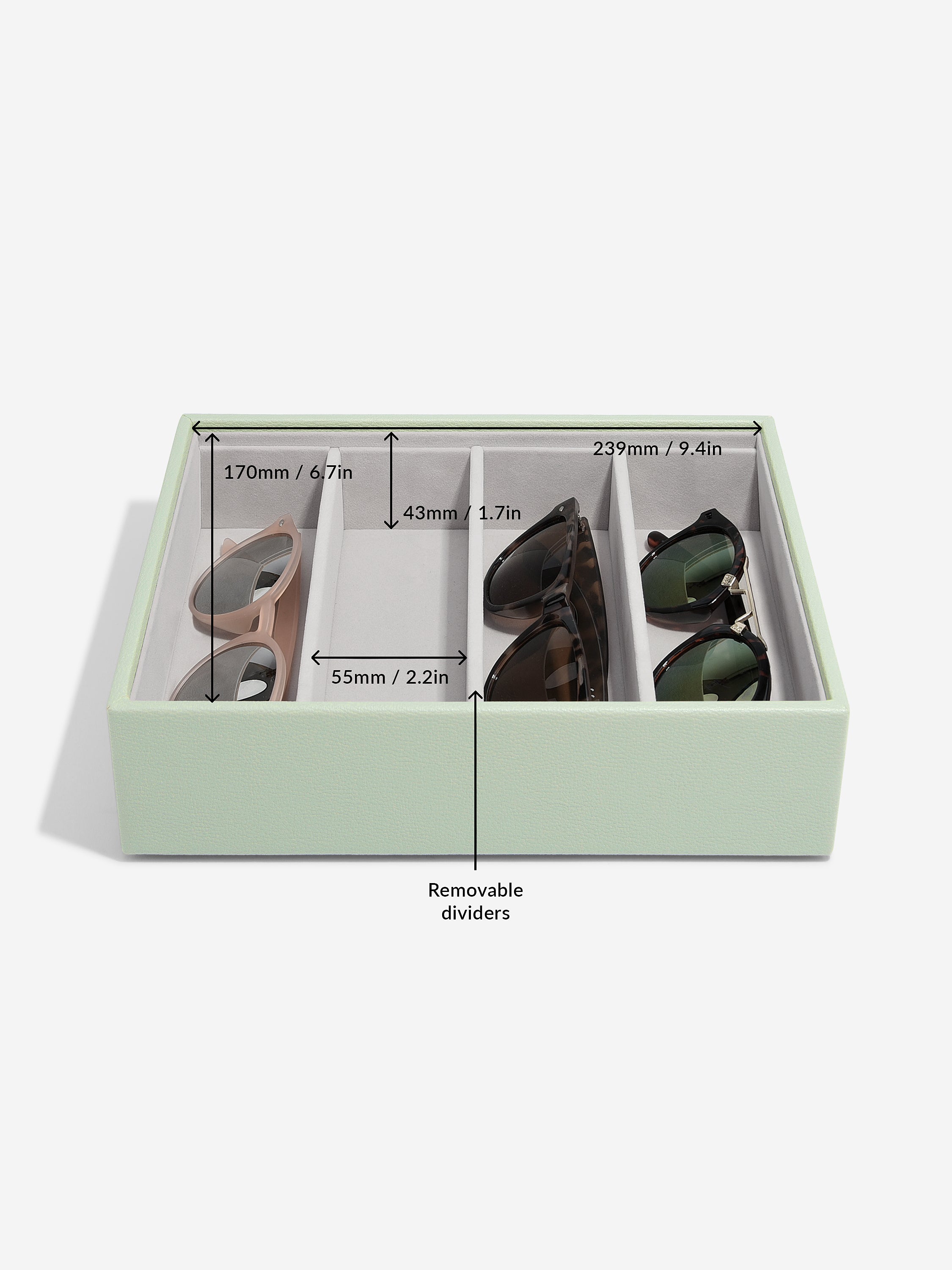 Stackers Glasses & Accessories Layer for Classic Jewellery Box Sage Green
