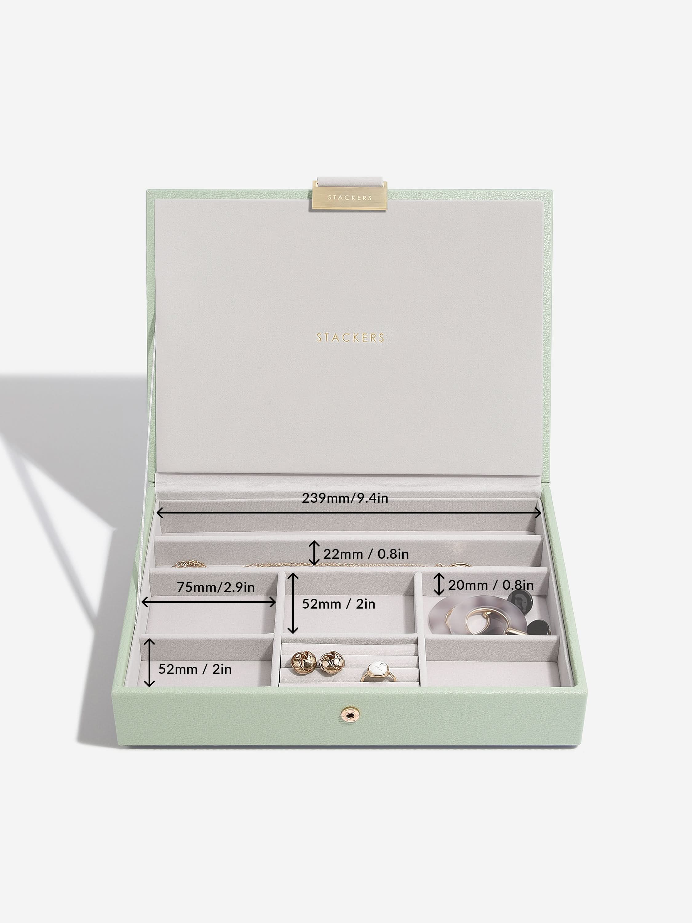 Stackers Klassieke Juwelendoos Set van 5 Saliegroen - Mystackers