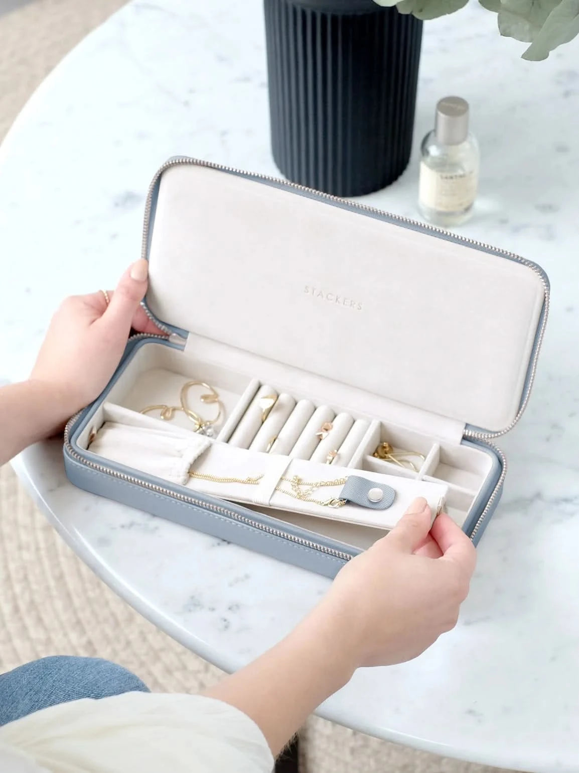 Stackers Langwerpige Reissieradendoos Blauw - Mystackers