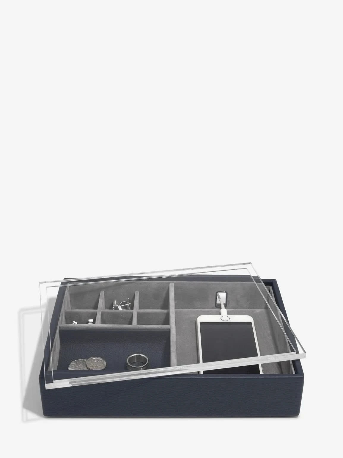 Stackers Organizer met doorzichtig deksel Marineblauw - Mystackers