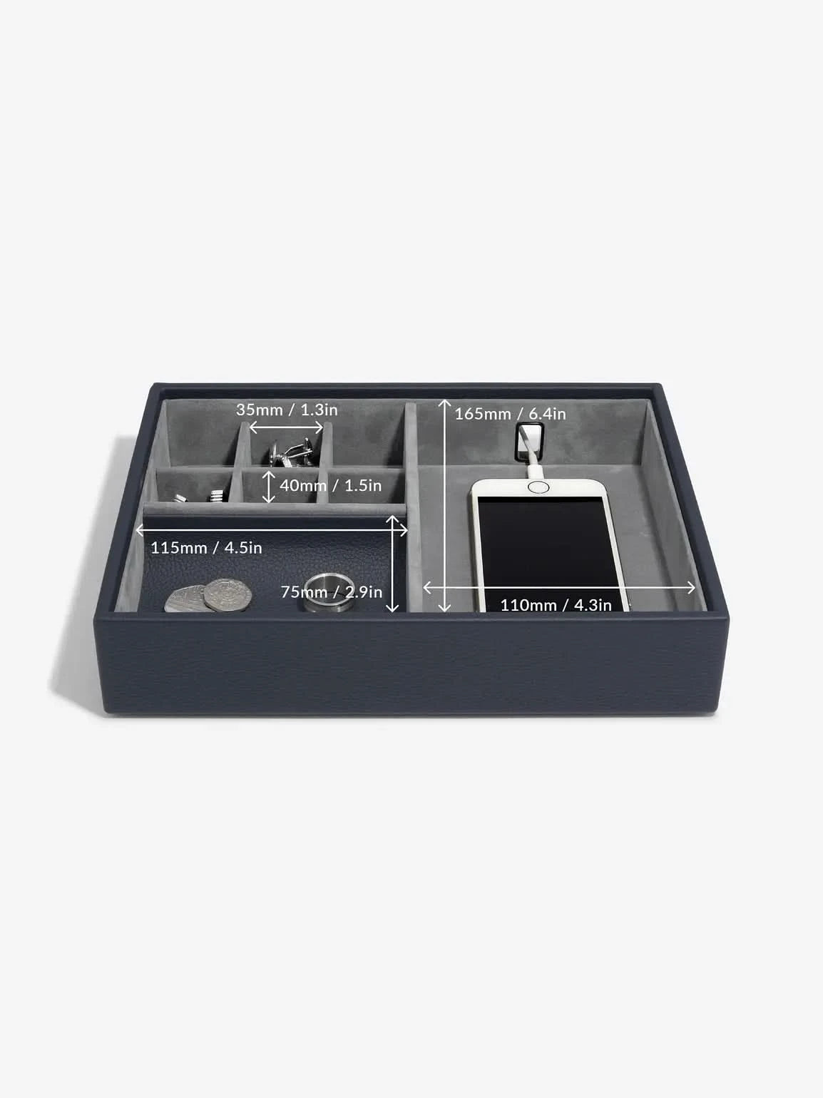 Stackers Organizer met doorzichtig deksel Marineblauw - Mystackers