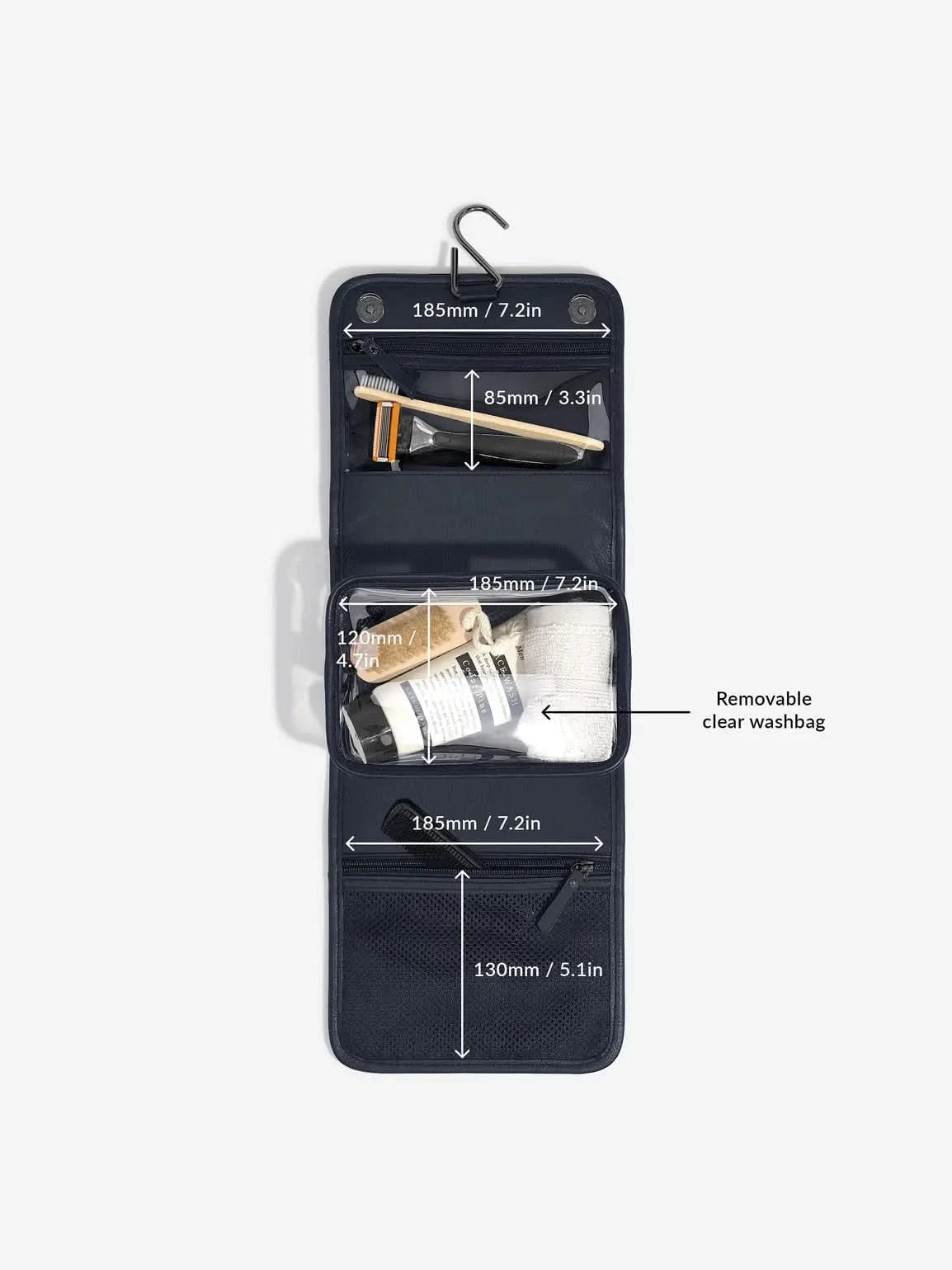 Stackers kleine hangende Toilettas Marineblauw - Mystackers