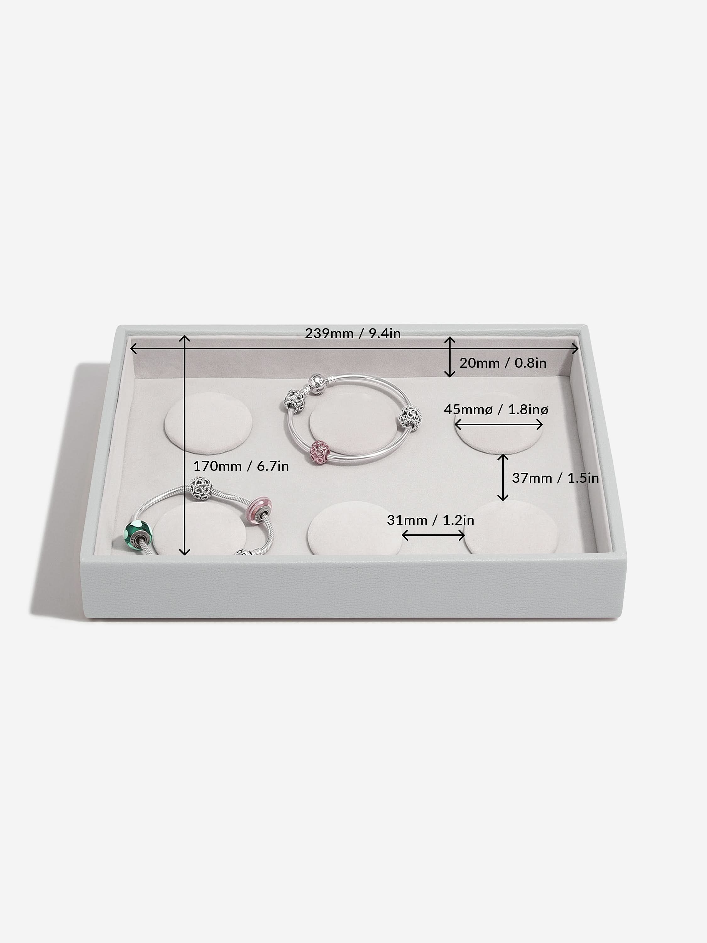 Stackers Compartiment pour bracelet pour Boîte à Bijoux Classique Gris