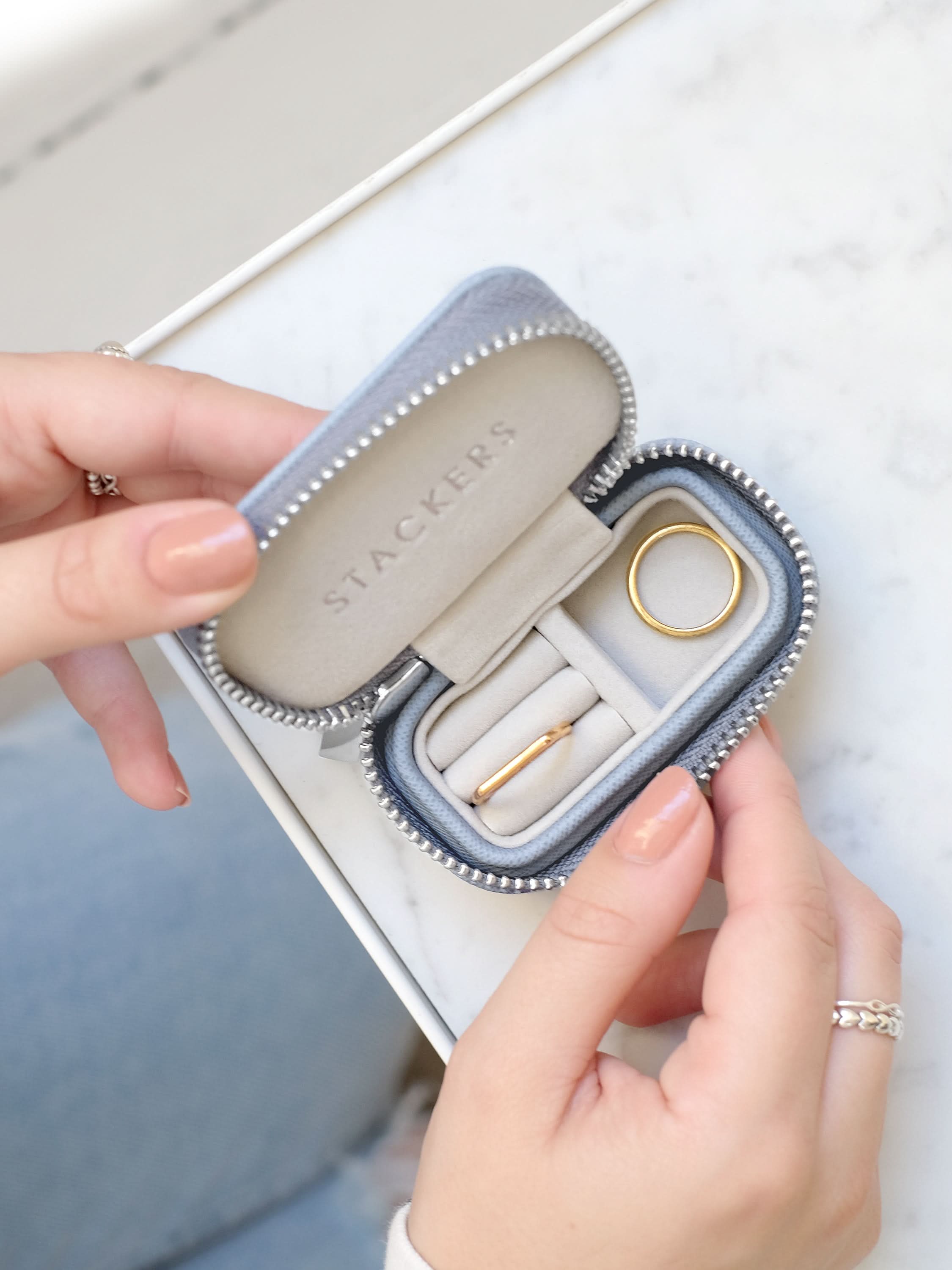 Stackers Petite Jewellery Box Blue