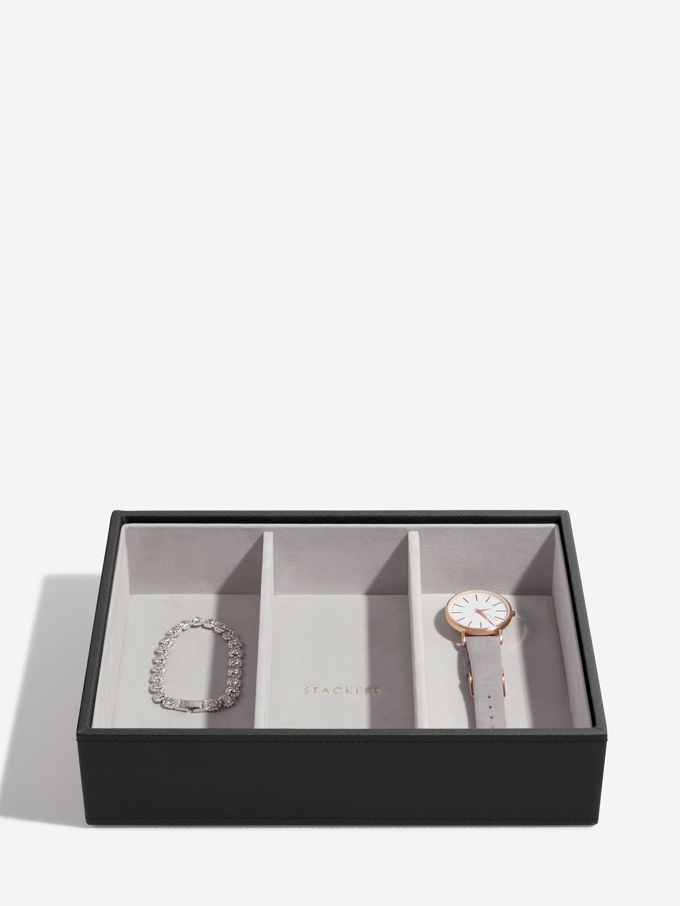 Stackers Horloge & Accessoirelaag voor Klassieke Juwelendoos Zwart - Mystackers