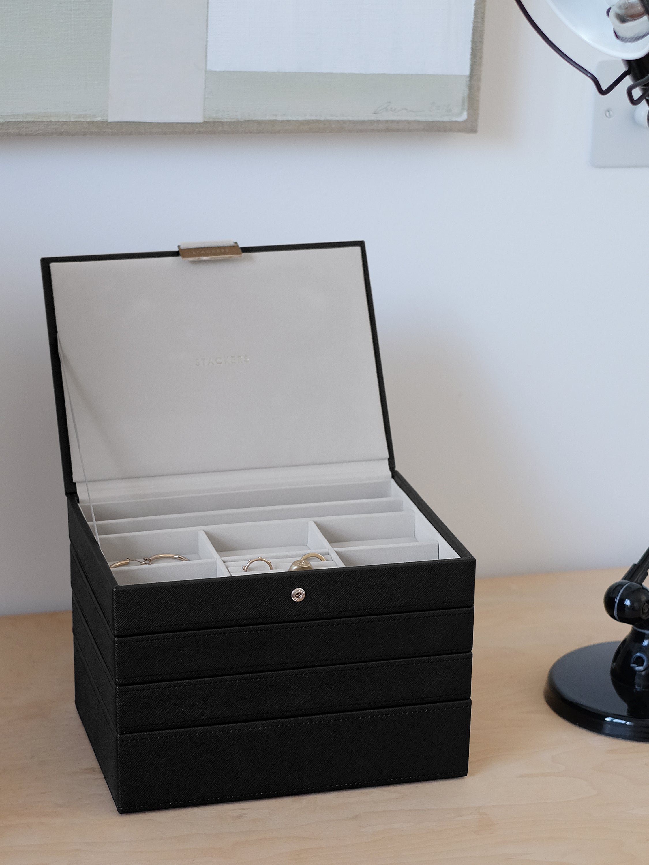 Stackers Classic Jewellery Box Set of 4 Black