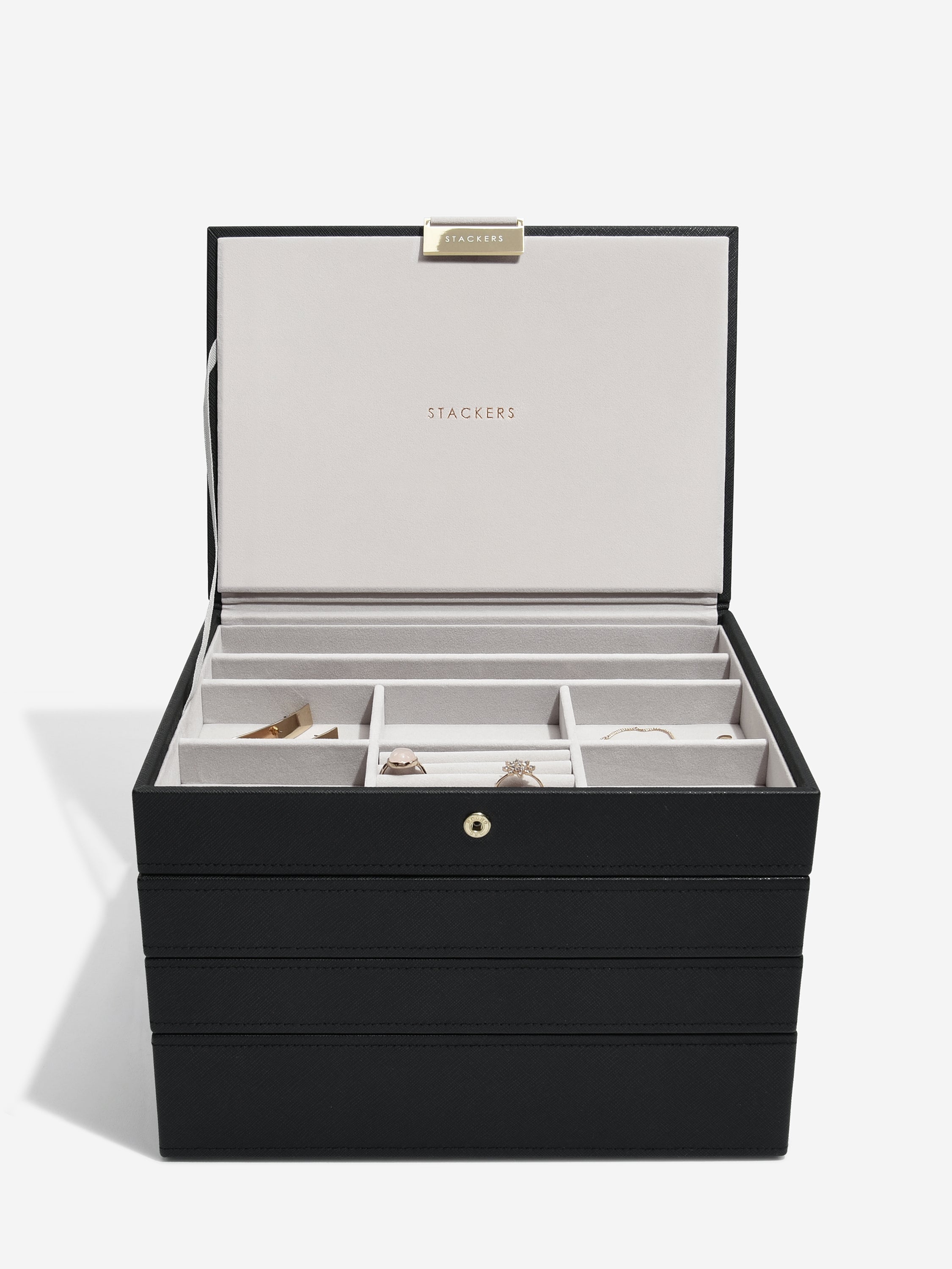 Stackers Classic Jewellery Box Set of 4 Black