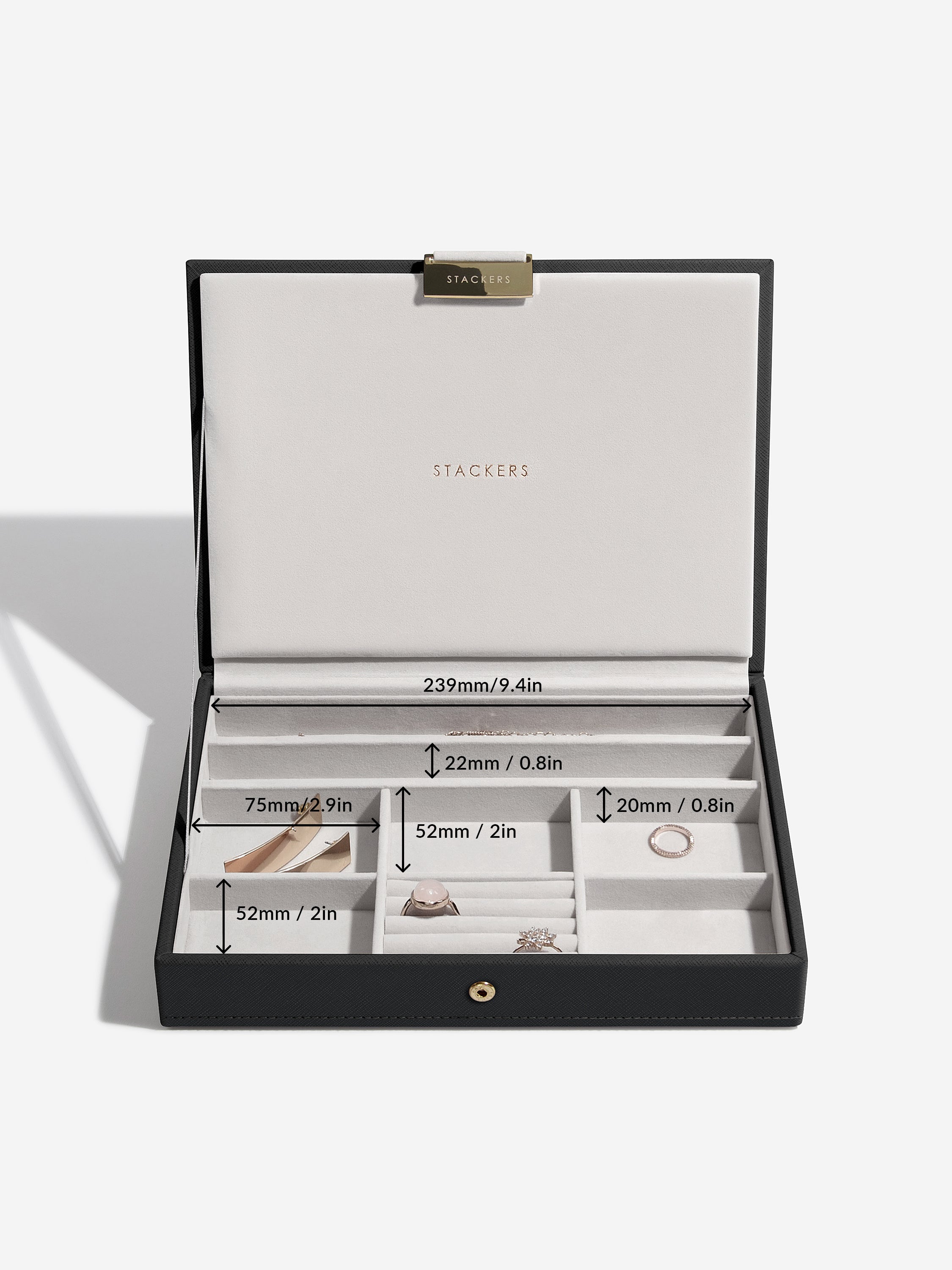 Stackers Classic Jewellery Box Set of 4 Black
