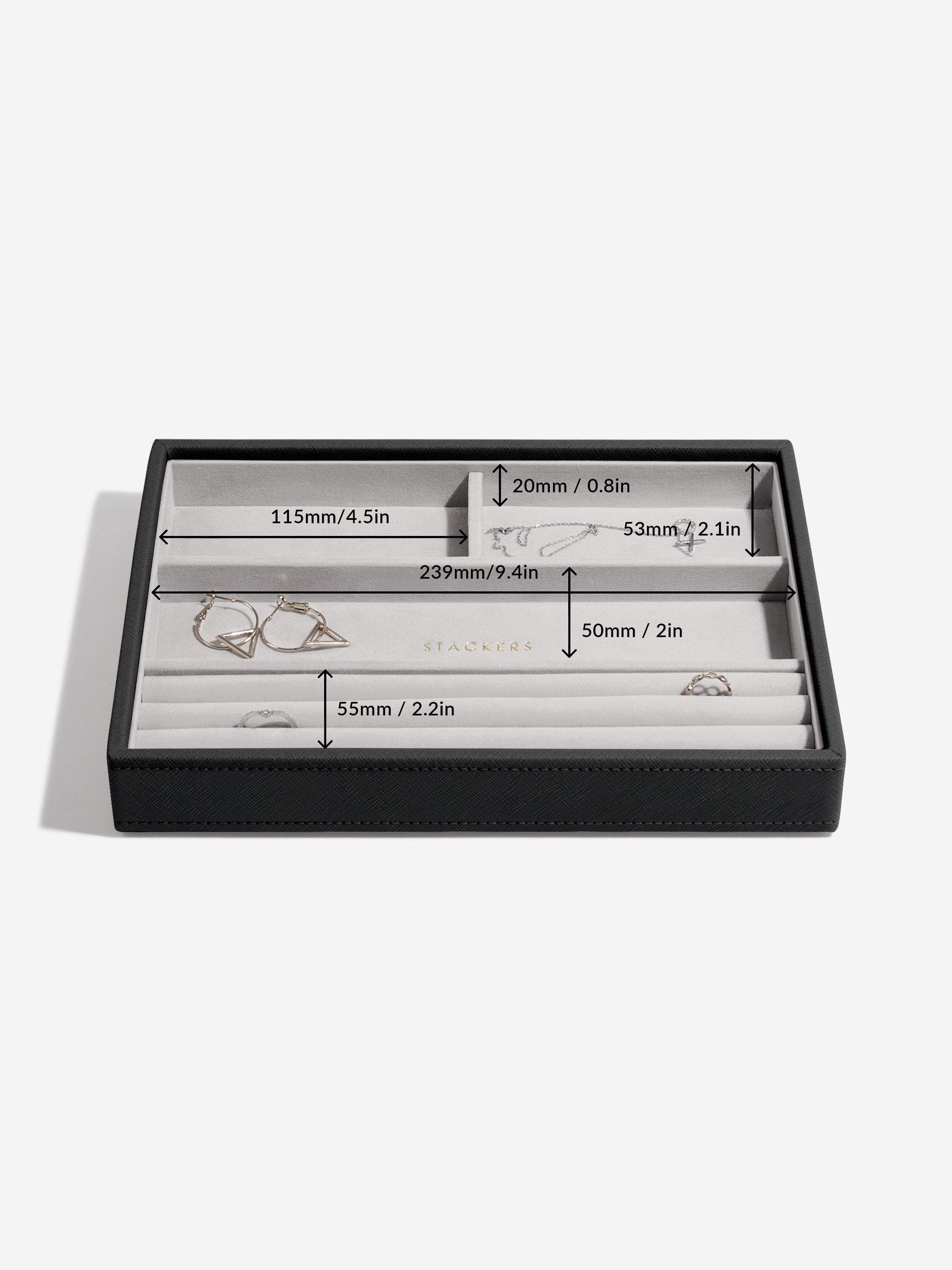 Stackers Classic Jewellery Box Set of 4 Black