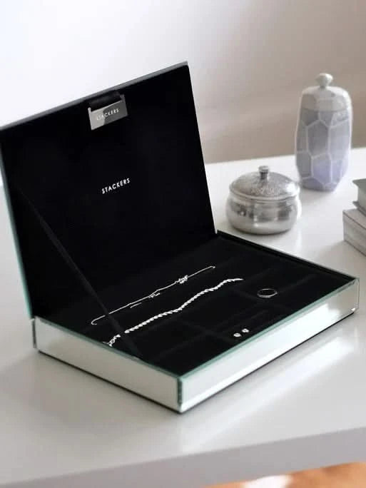 Stackers glazen deksel voor Klassieke glazen Juwelendoos Zwart - Mystackers