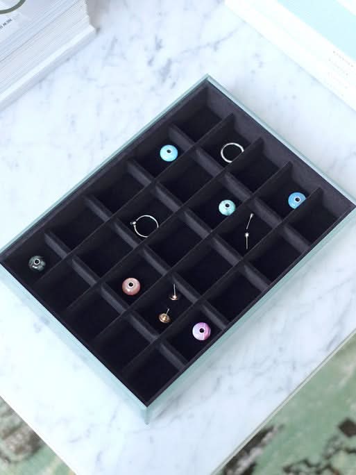 Stackers kleine glazen Sieradenlaag voor Klassieke glazen Juwelendoos Zwart - Mystackers