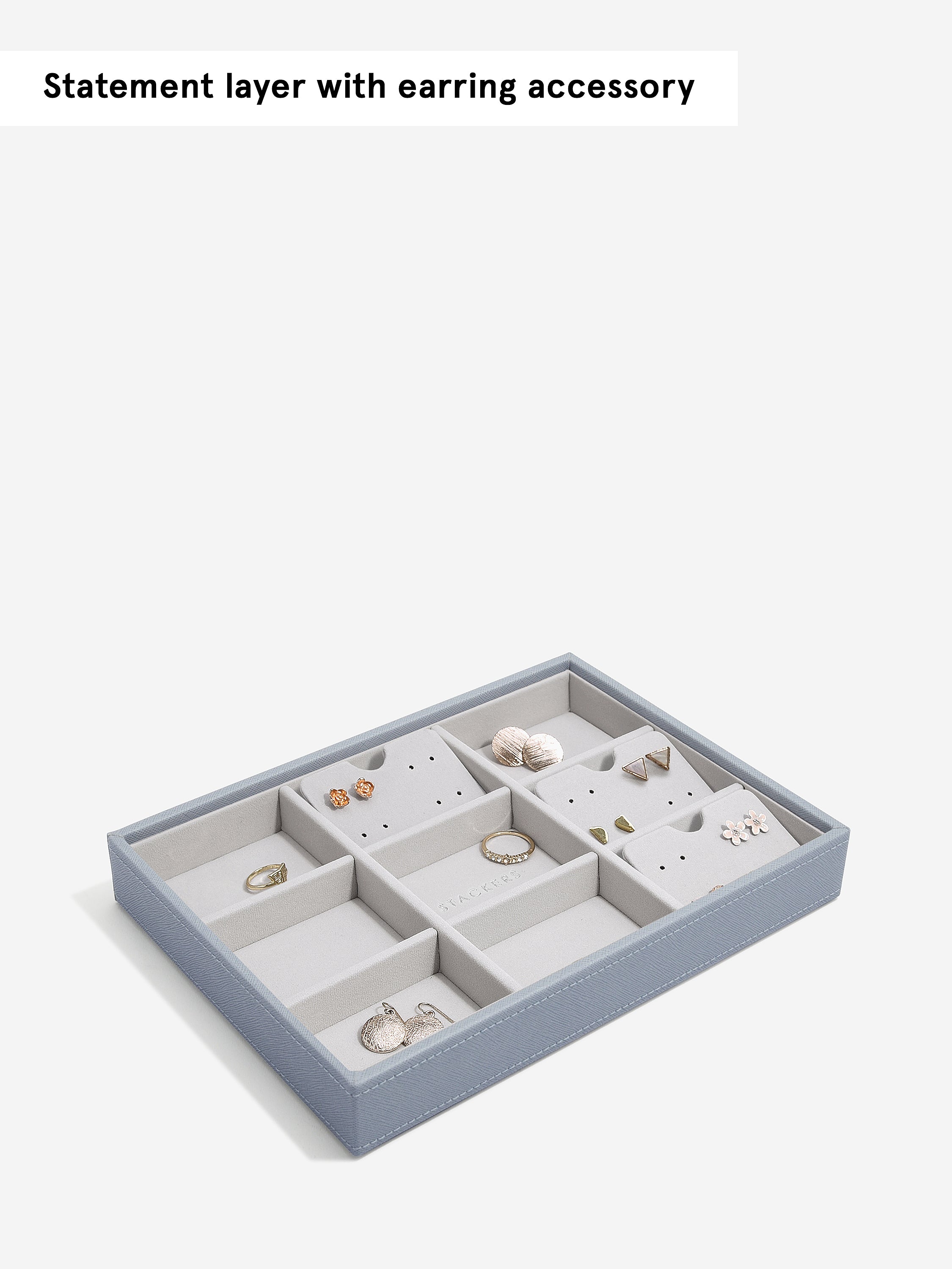 Stackers Standard Jewellery Layer for Classic Jewellery Box Blue