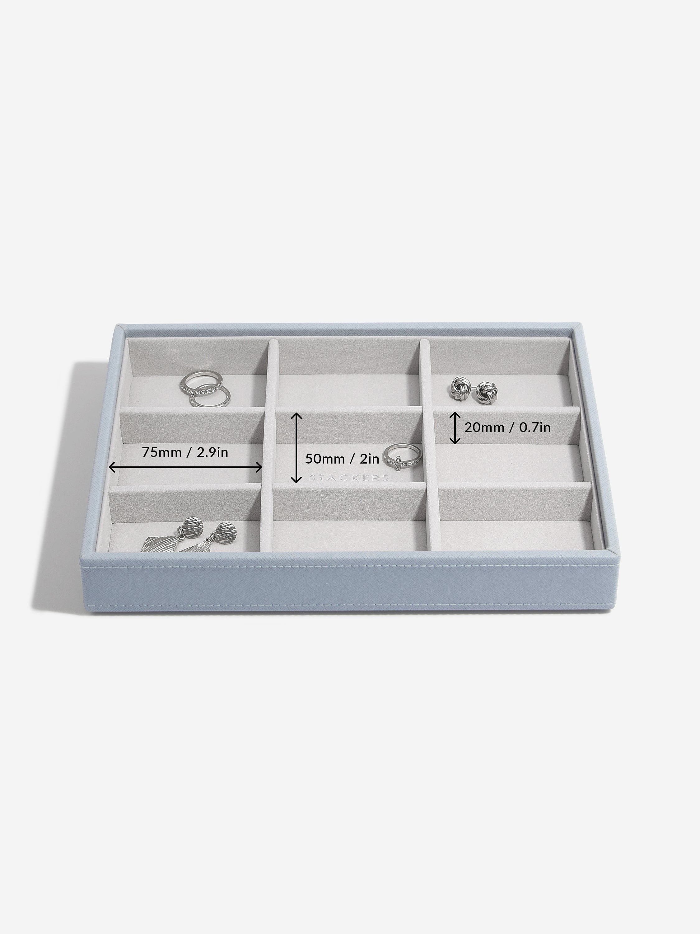 Stackers Standard Jewellery Layer for Classic Jewellery Box Blue